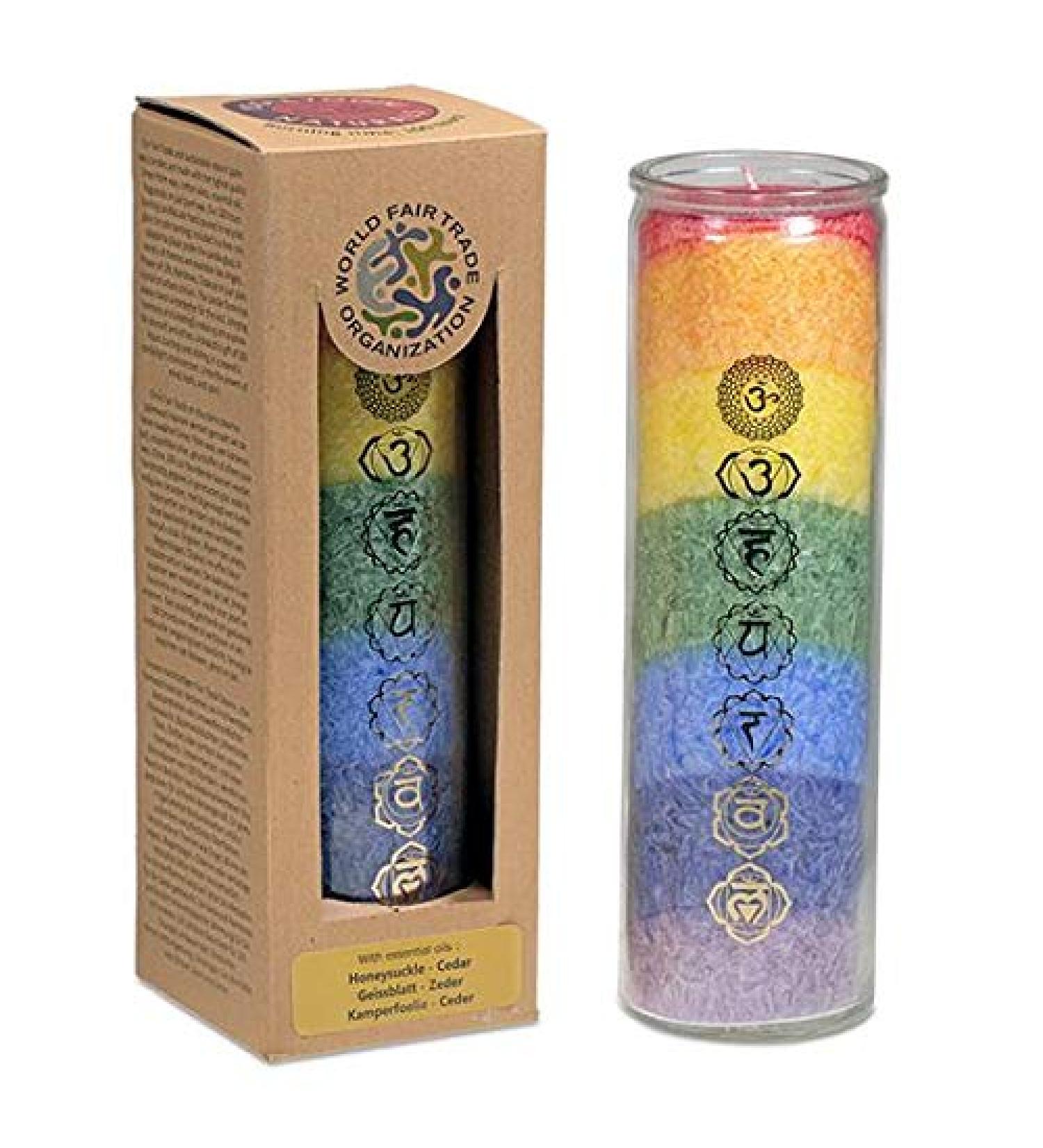 7 Chakra Candle Chakras Glass Candle Ritual Candle with Essential Oils