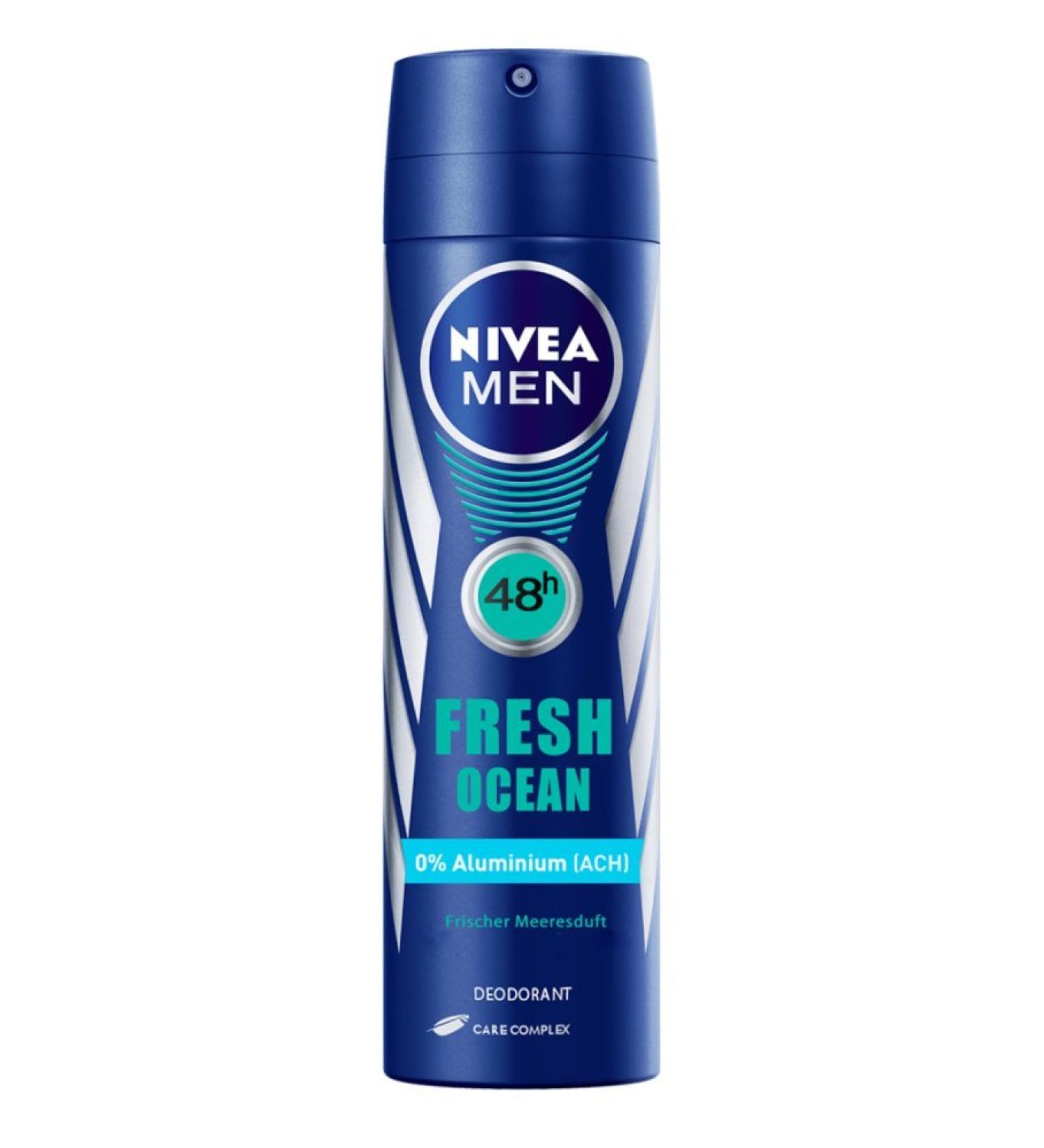 Nivea Men 48 h Fresh Ocean Long Lasting Deodorant 150 ml ( Pack of 2 )With Fr...