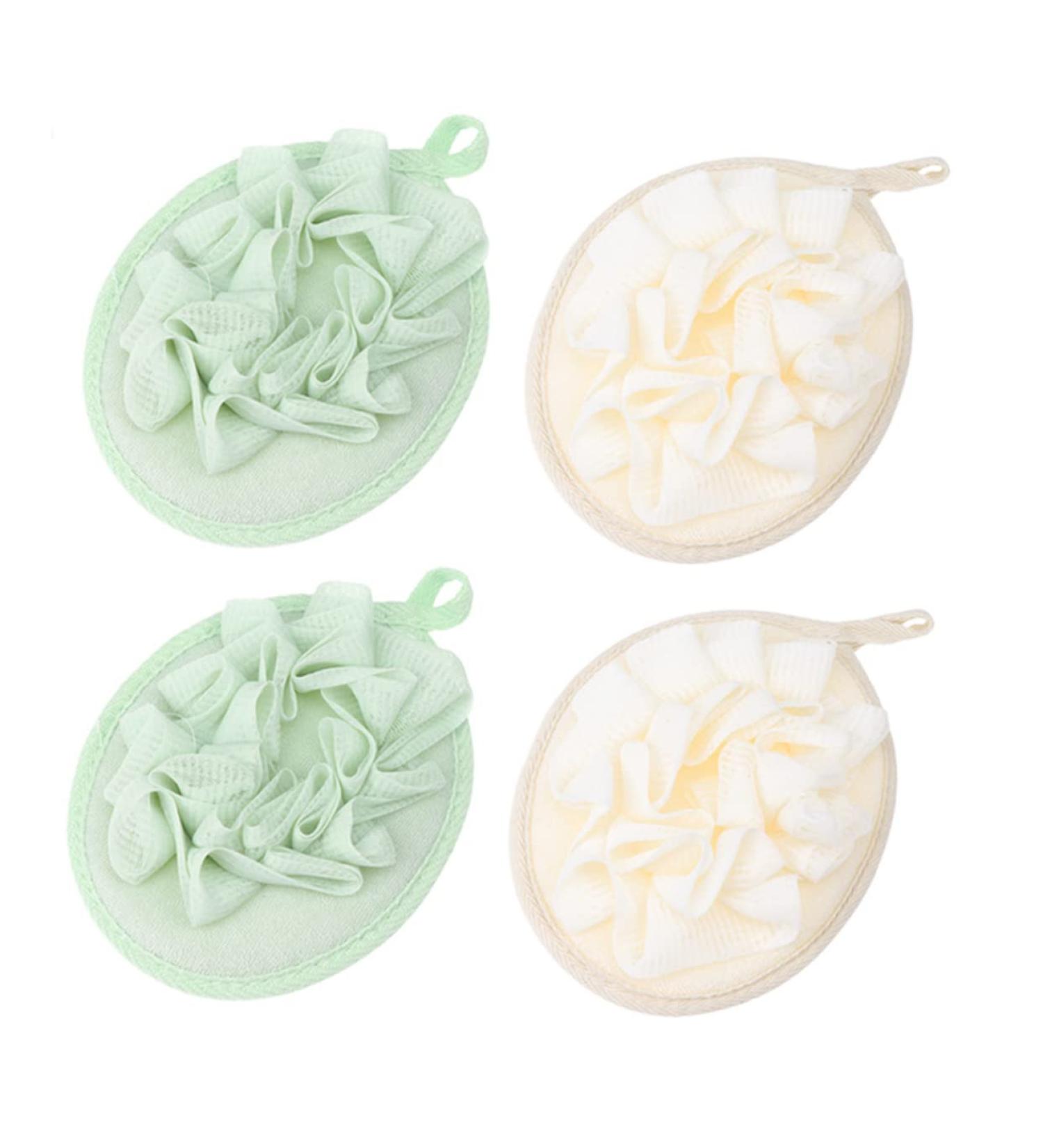 4pc Hemoton Natural Sponge Bath Ball Set | Exfoliating Body Scrubber & Bubble Maker - Buy Online on GoSupps.com