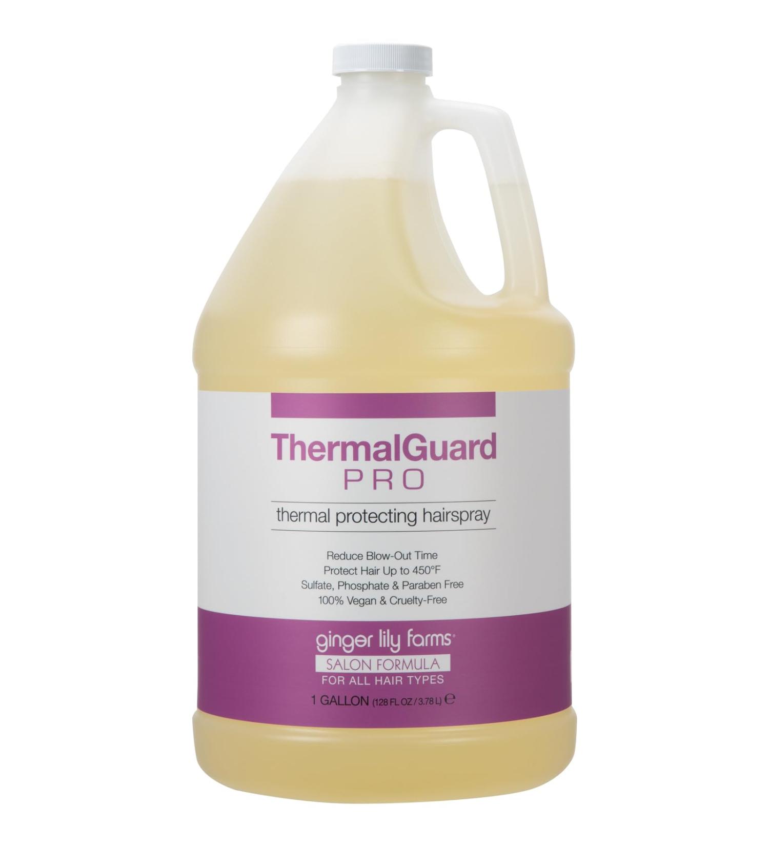 Ginger Lily Farms Salon Formula ThermalGuard Pro Thermal Protecting Hairspray for All Hair Types 100% Vegan & Cruelty-Free 1 Gallon (128 fl oz) Refill - Buy Online on GoSupps.com