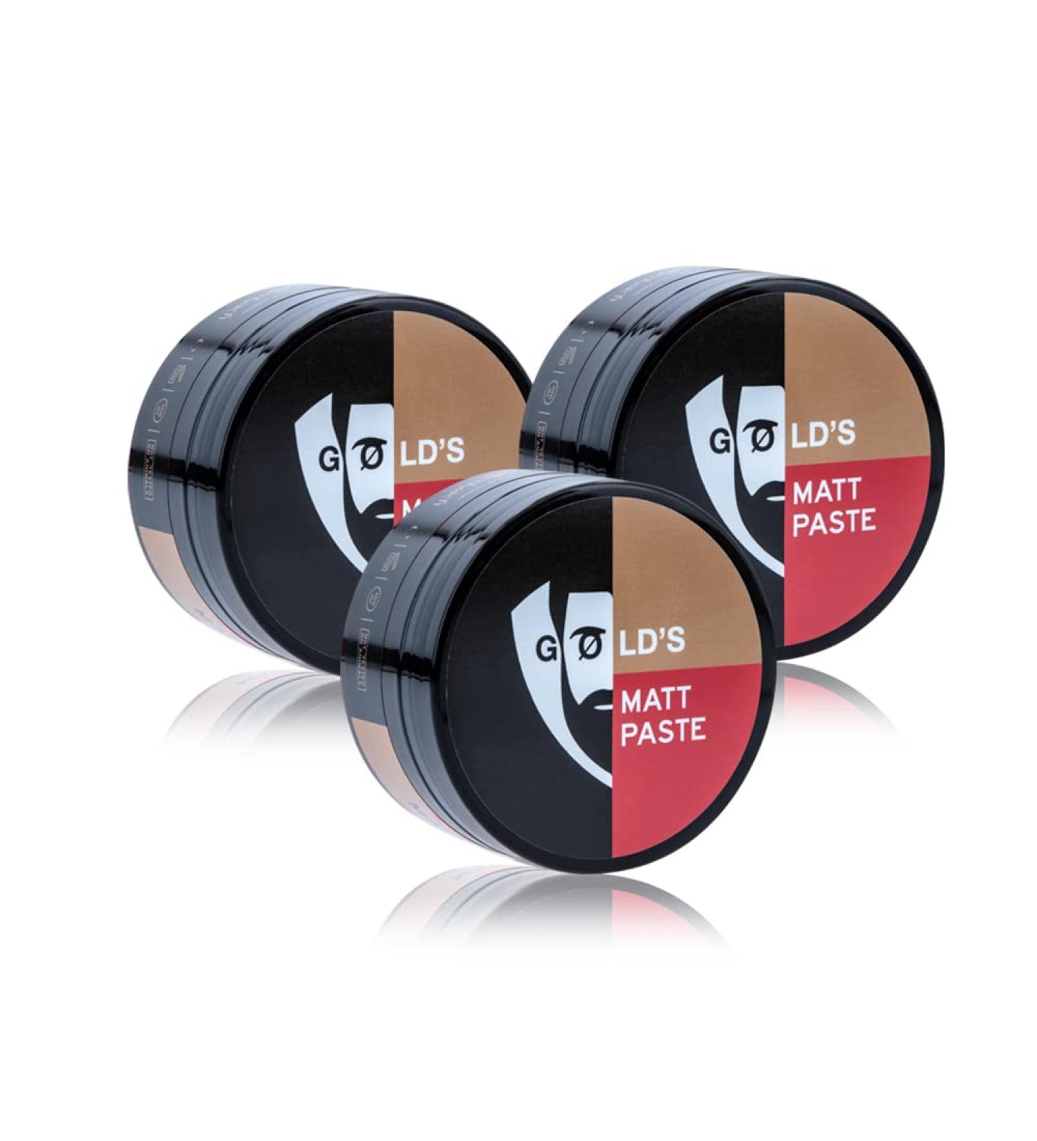 G ld Hair Wax Matt Paste for Men - Natural Look 24H Hold Vegan - Trio Pack (3 x 100ml) - Perfect for All Hair Types - Buy Online on GoSupps.com