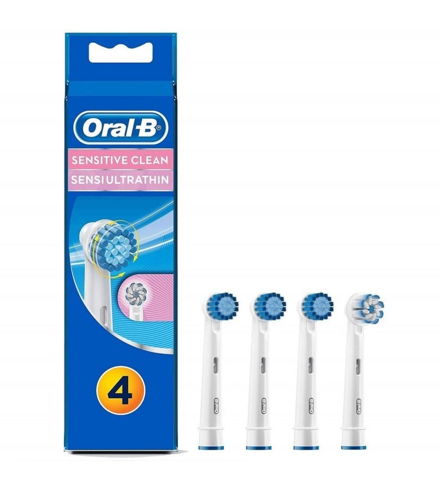 Oral-B Sensitive Clean Pack of 4 - 3 Sensitive Clean Brushes + 1 Sensi Ultrathin Brush - Buy Online on GoSupps.com