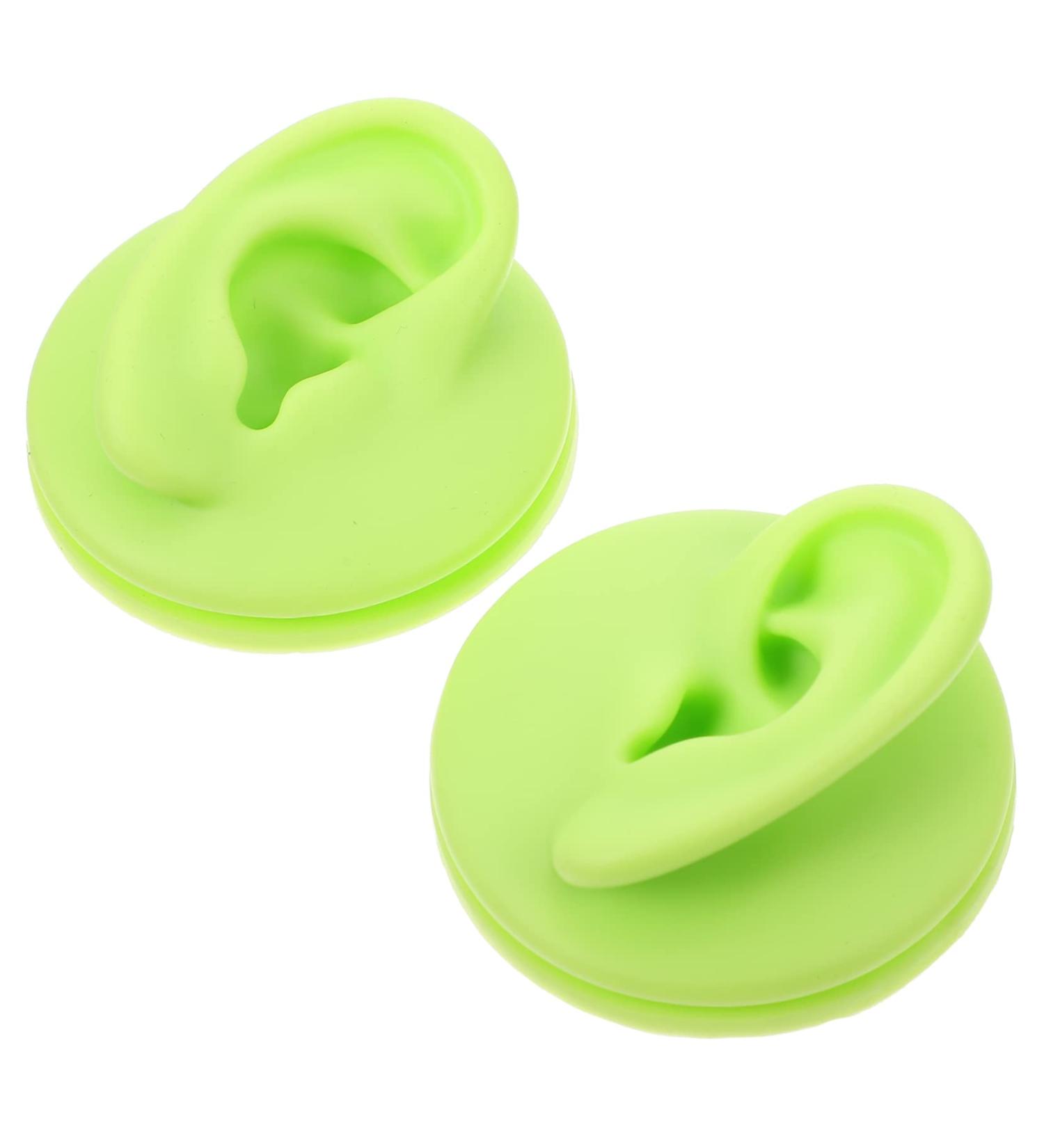 Healifty 2pcs Colored Ear Model Manquin T Tool for Earrings - Silicone Ear Piercing Simulator (Green, 6.5x6.5cm) - Buy Online on GoSupps.com