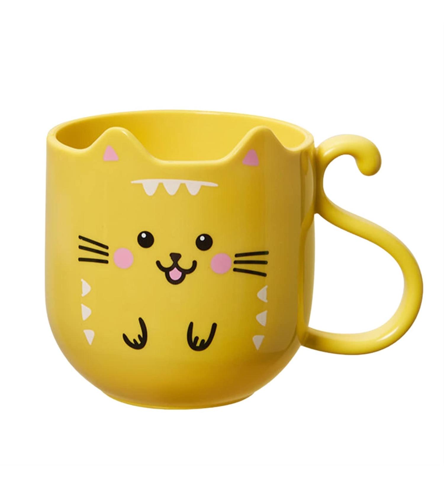Digjobk Electric Toothbrush Mug & Organizer - Yellow Bathroom Cup Holder for Toothbrushes Toothpaste & Razors - 8.6x8.5 - Buy Online on GoSupps.com