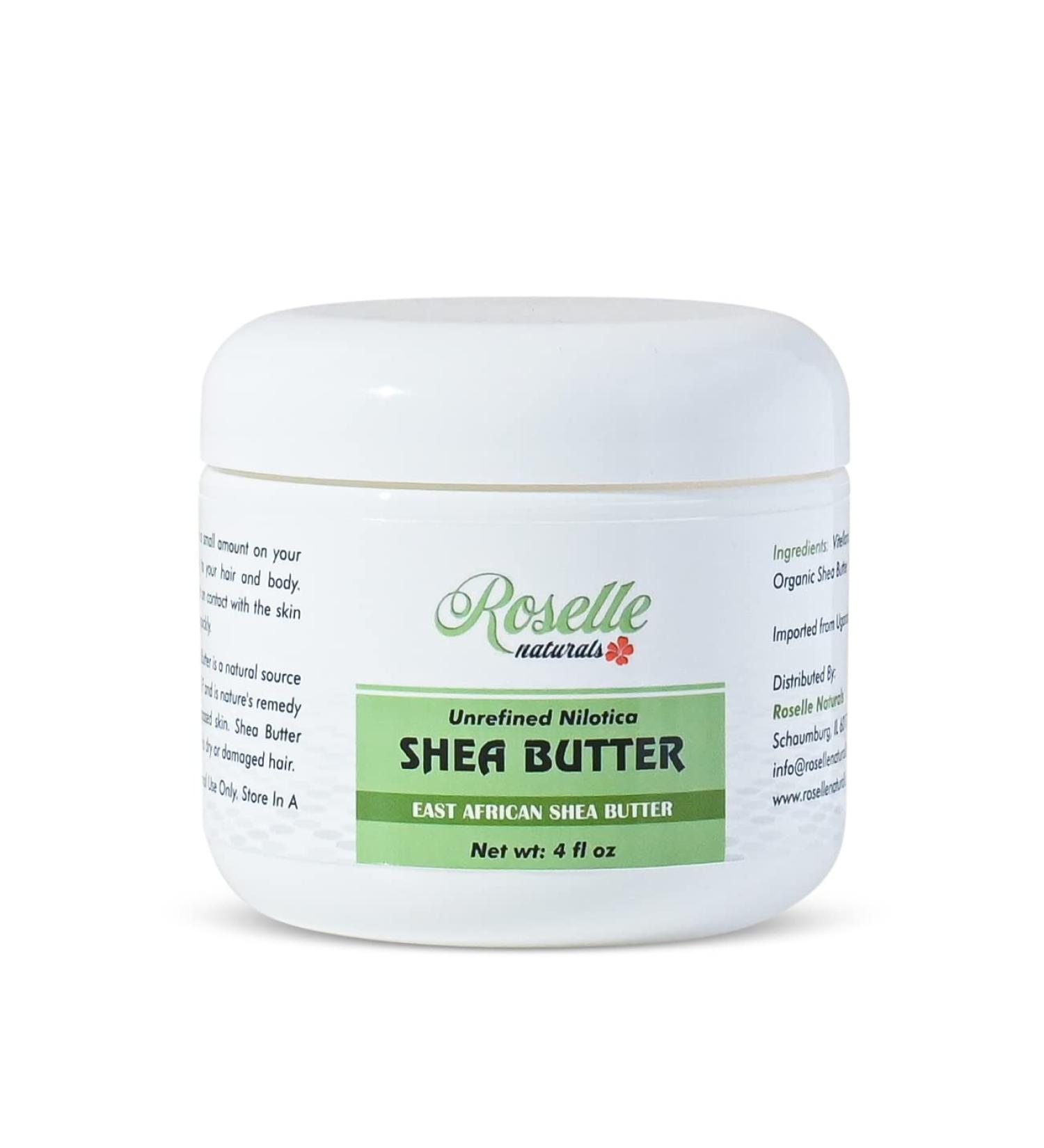 Roselle Naturals Nilotica Shea Butter - 100% Raw & Unrefined from East Africa - 4oz for Hair, Face, Body - Buy Online on GoSupps.com