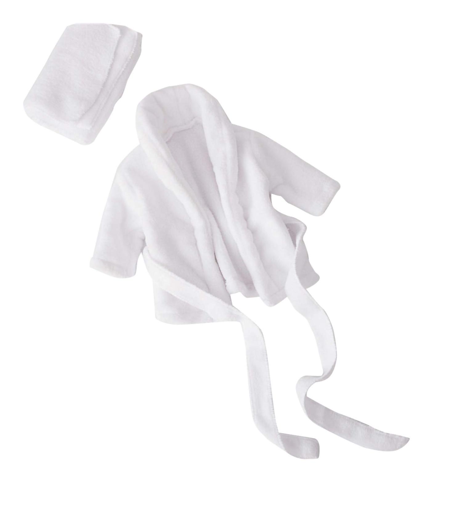 Ruspela Newborn Baby Costume Set - White Bathrobe & Towel for Photoshoots | Perfect Props for Infant Photography (0-1M) - Buy Online on GoSupps.com