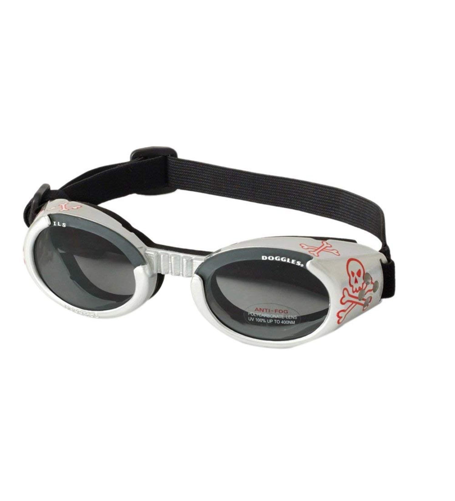 Doggles ILS Dog Goggle sunglasses with Skull and Crossbones / Smoke Lens Medium