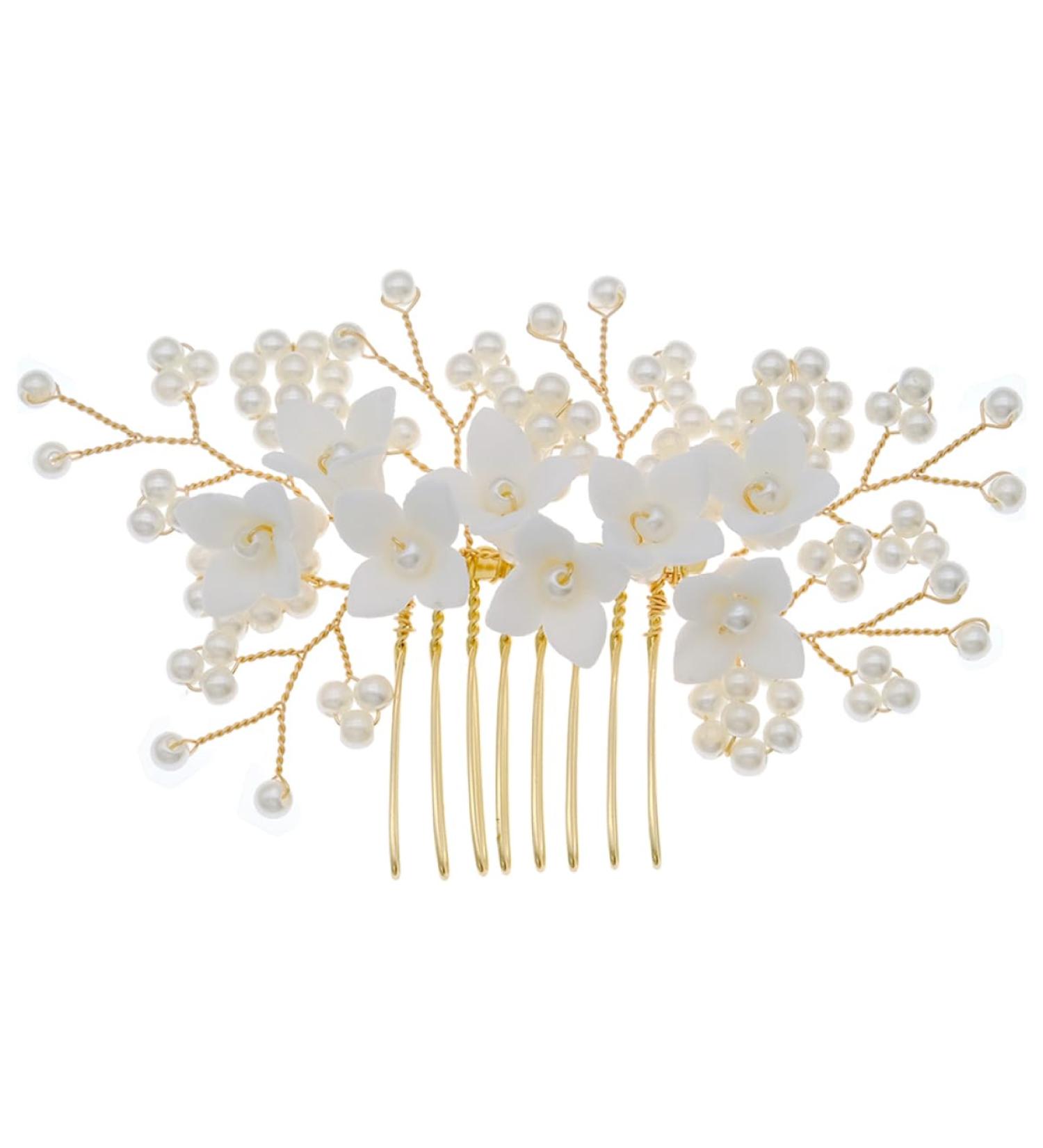 HAPINARY bridal comb bridal headpiece wedding headpiece wedding hair accessories hair gems for women bridal hair accessories hair accessory for women pearl Beautiful hair comb bride - Buy Online on GoSupps.com
