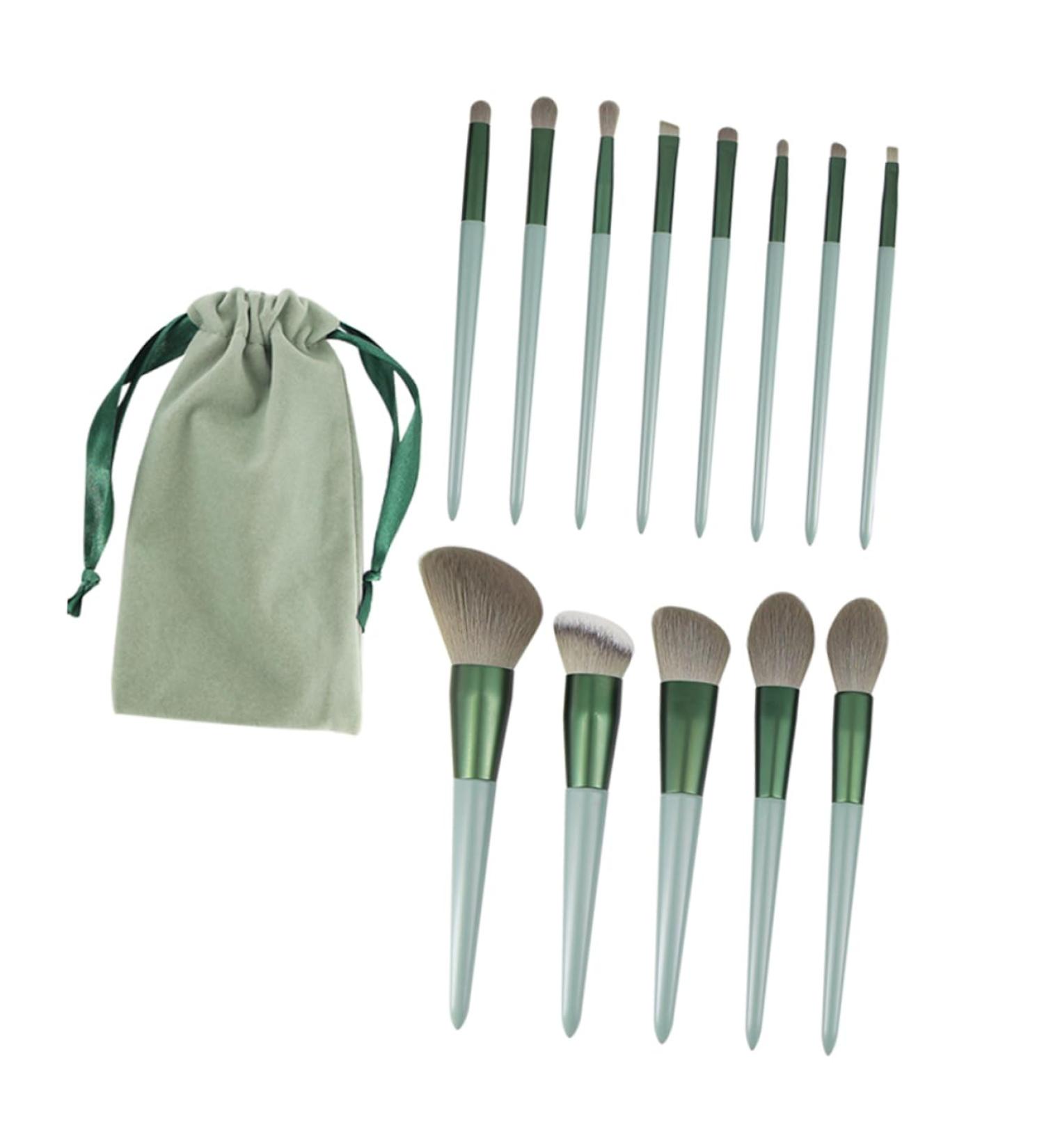 Ipetboom 1set Makeup Brush Set Green Suit Make up for Face Powder Applicator Face Makeup Brush Eyeshadow Applicator Blush Brush Blusher Miss Wooden Handle Powder Brush The Face - Buy Online on GoSupps.com