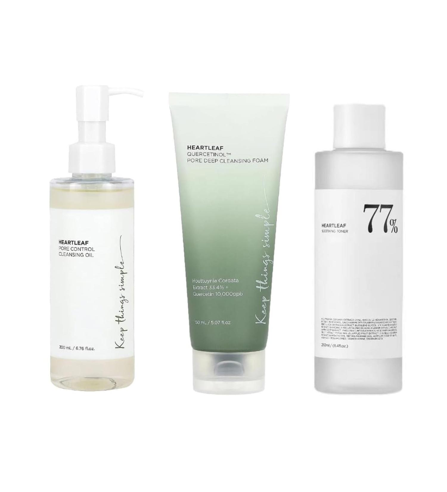 Dutack Pore Cleansing Oil & Daily Skin Care Set - Deep Cleanser & Soothing Toner for All Skin Types - 3PCs 200ml & 150ml - Buy Online on GoSupps.com
