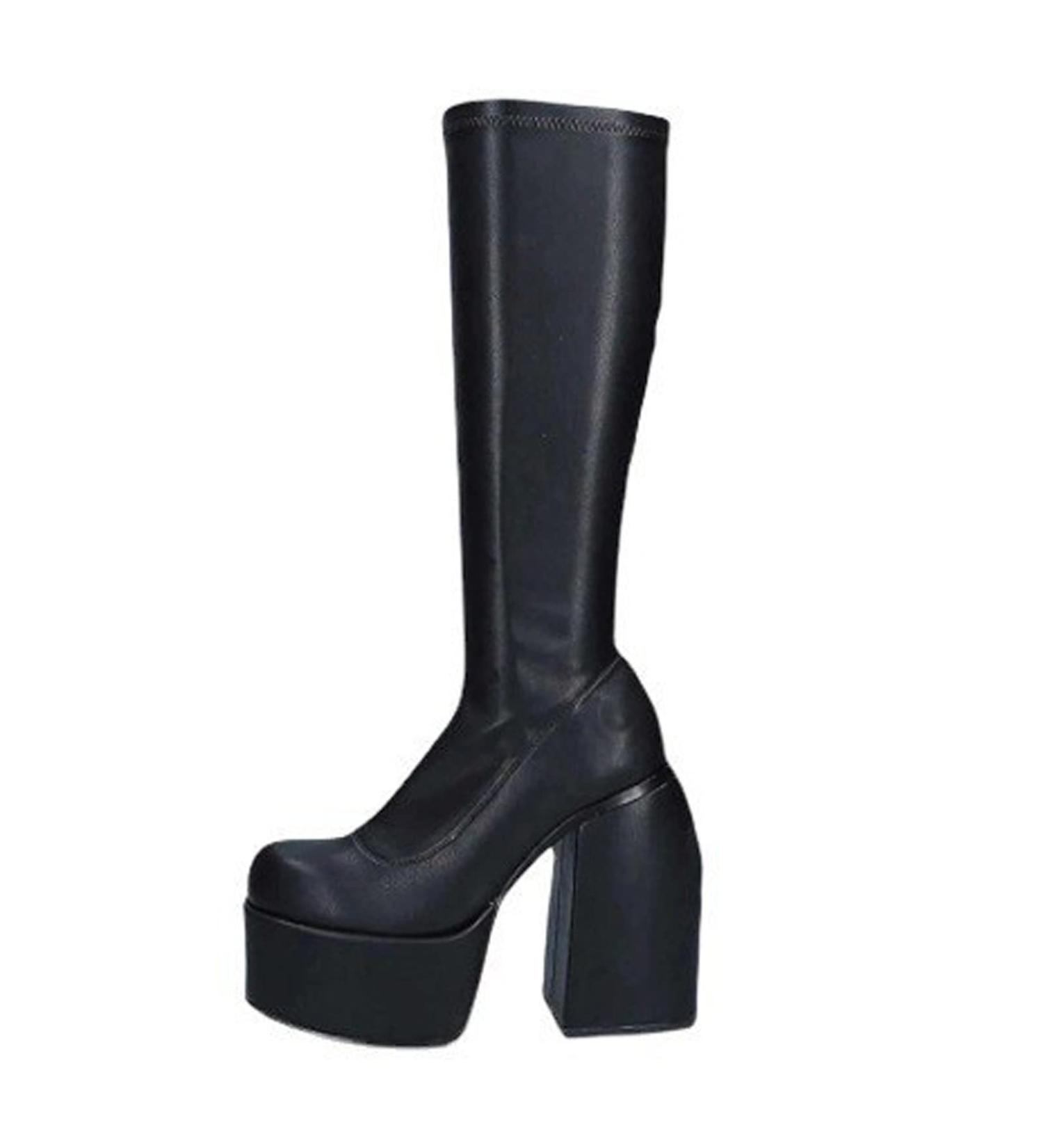 Women s Overknees Boots - Stylish & Comfortable High Heels Winter Slide Boots EU Size 38 Black - Buy Online on GoSupps.com
