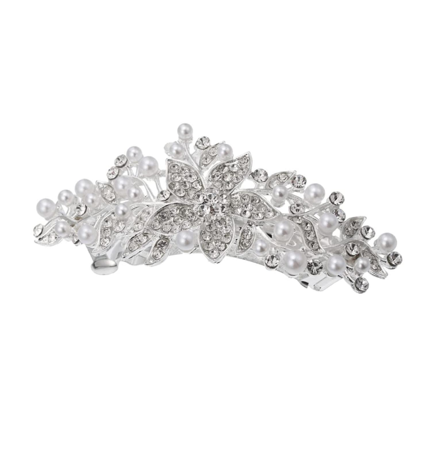 PLAFOPE Rhinestone Hair Clip Headwear for Women Bridal Barrette Clip Flower Hair Clips for Women Headpiece for Bride Pearl Headpiece Wedding Hair Rhinestone Headpiece Hairpin Rhinestones - Buy Online on GoSupps.com