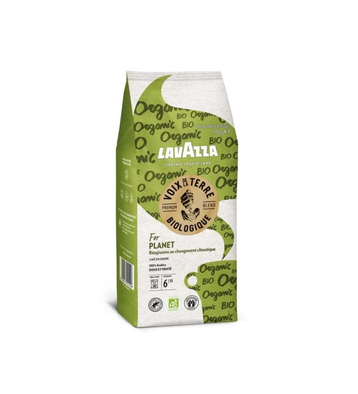 G n rique LAVAZZA - Organic Whole Bean Coffee from the Planet - 500g - Smooth and balanced for an authentic and sustainable tasting experience. - Pack of 3 - Sold as a Pack