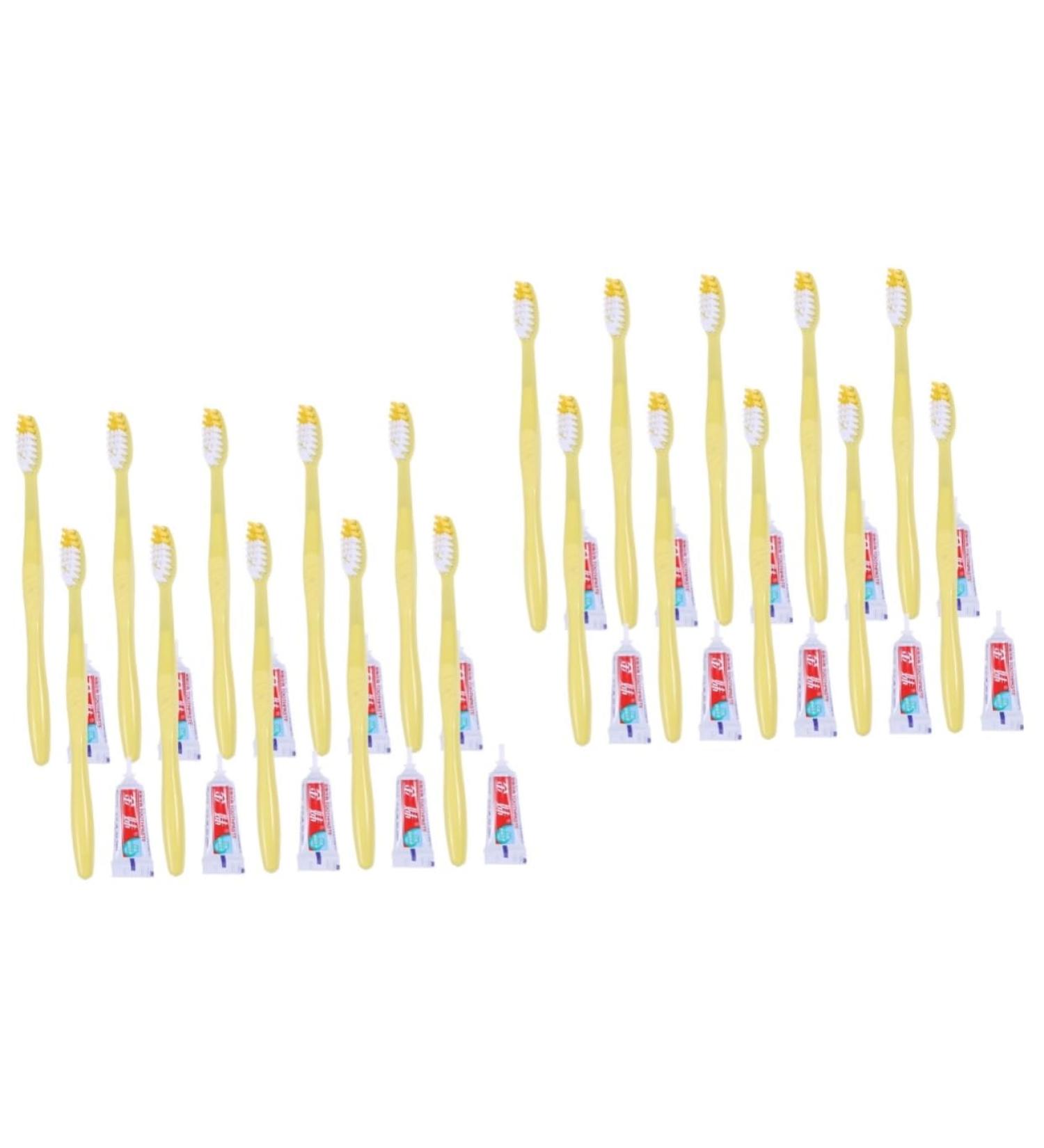 Healeved Travel Toothbrush Set 20 Disposable Toothbrushes & Toothpaste Kit for Hotels | VIP Travel Essentials - Buy Online on GoSupps.com