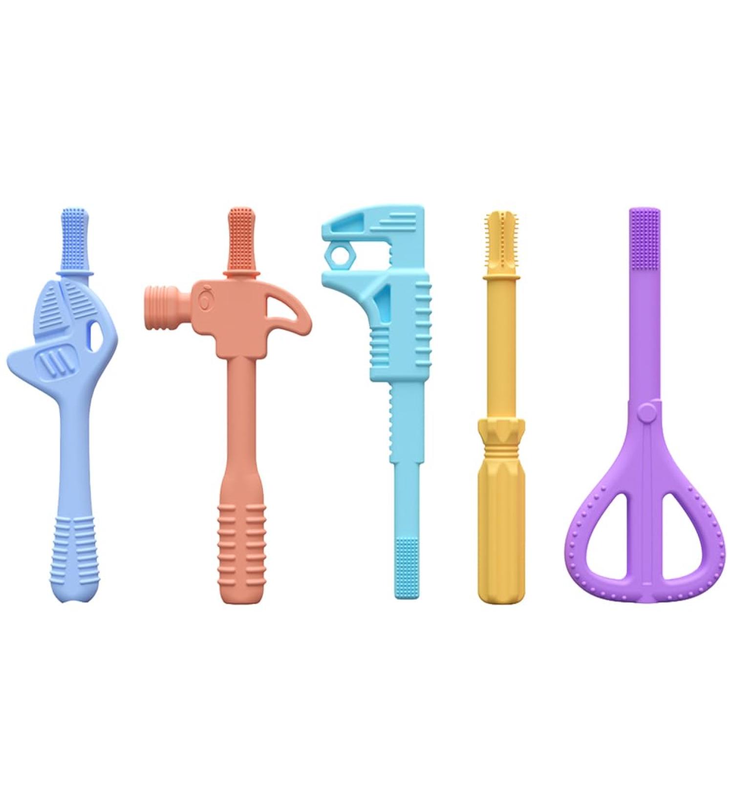 JUCHRZEY 5pcs Baby Chew Toys | Safe Silicone Teething Toys for Babies | Perfect for Soothing Gums - Buy Online on GoSupps.com