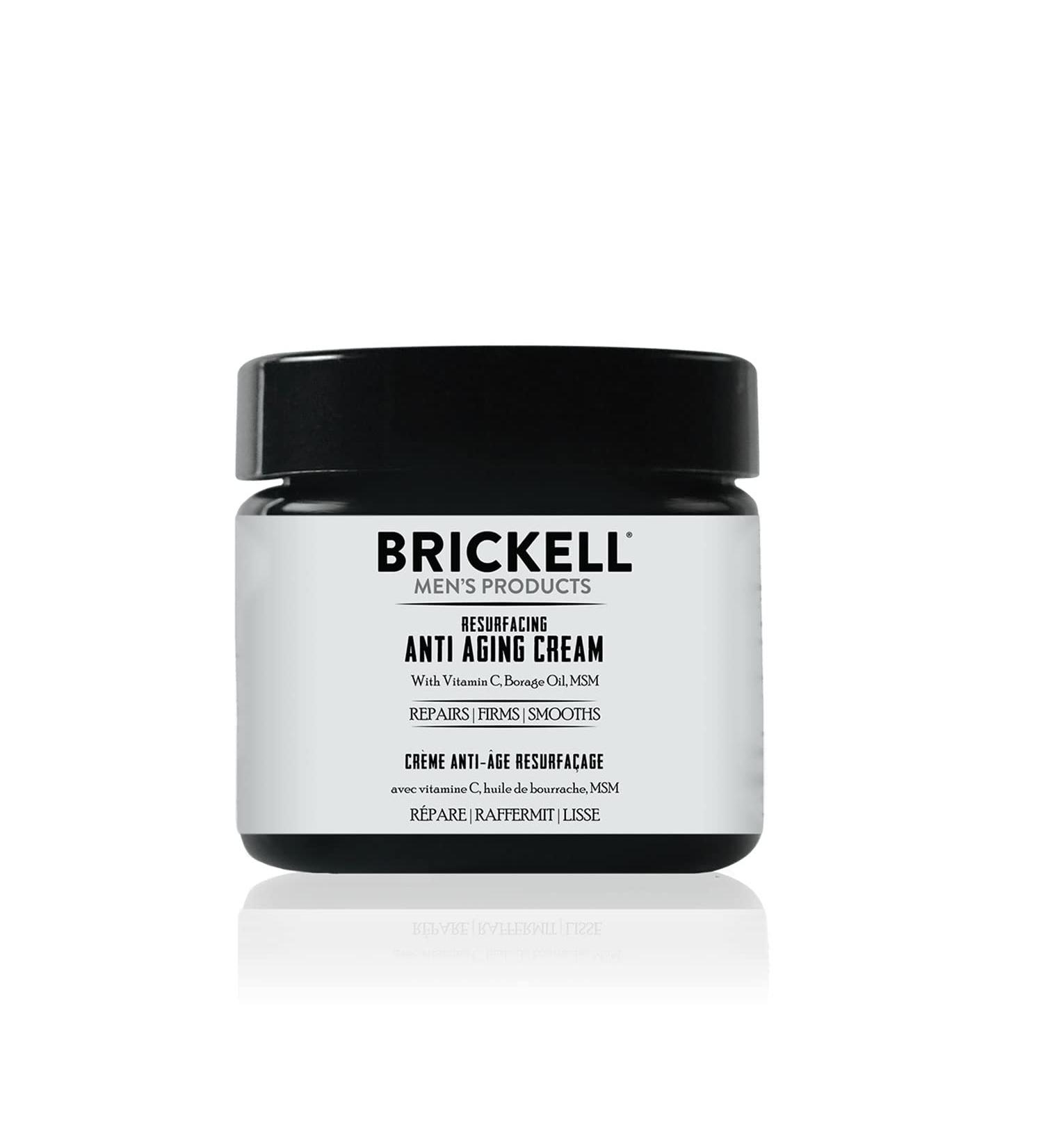 Brickell Men's Resurfacing Anti-Aging Face Cream - 2oz Natural & Organic Vitamin C Moisturizer for Men - Wrinkle Reducing Unscented Formula - Buy Online on GoSupps.com