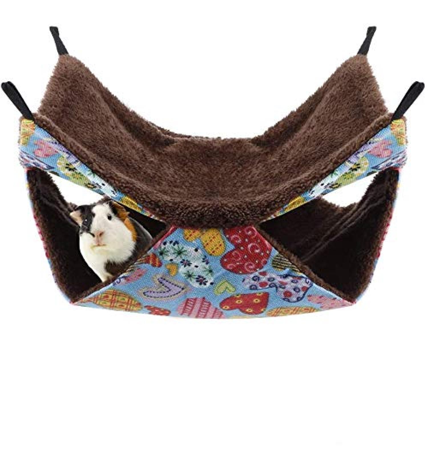 Small Animal Hammock-YOUTHINK Warm Pet Hammock Cotton Sleeping Nest with Soft Comfortable Luxury Double Layers for Your Samll Pets of Hamster/Parrot/Ferrets with Cage Accessories Hangs Sleep - Buy Online on GoSupps.com
