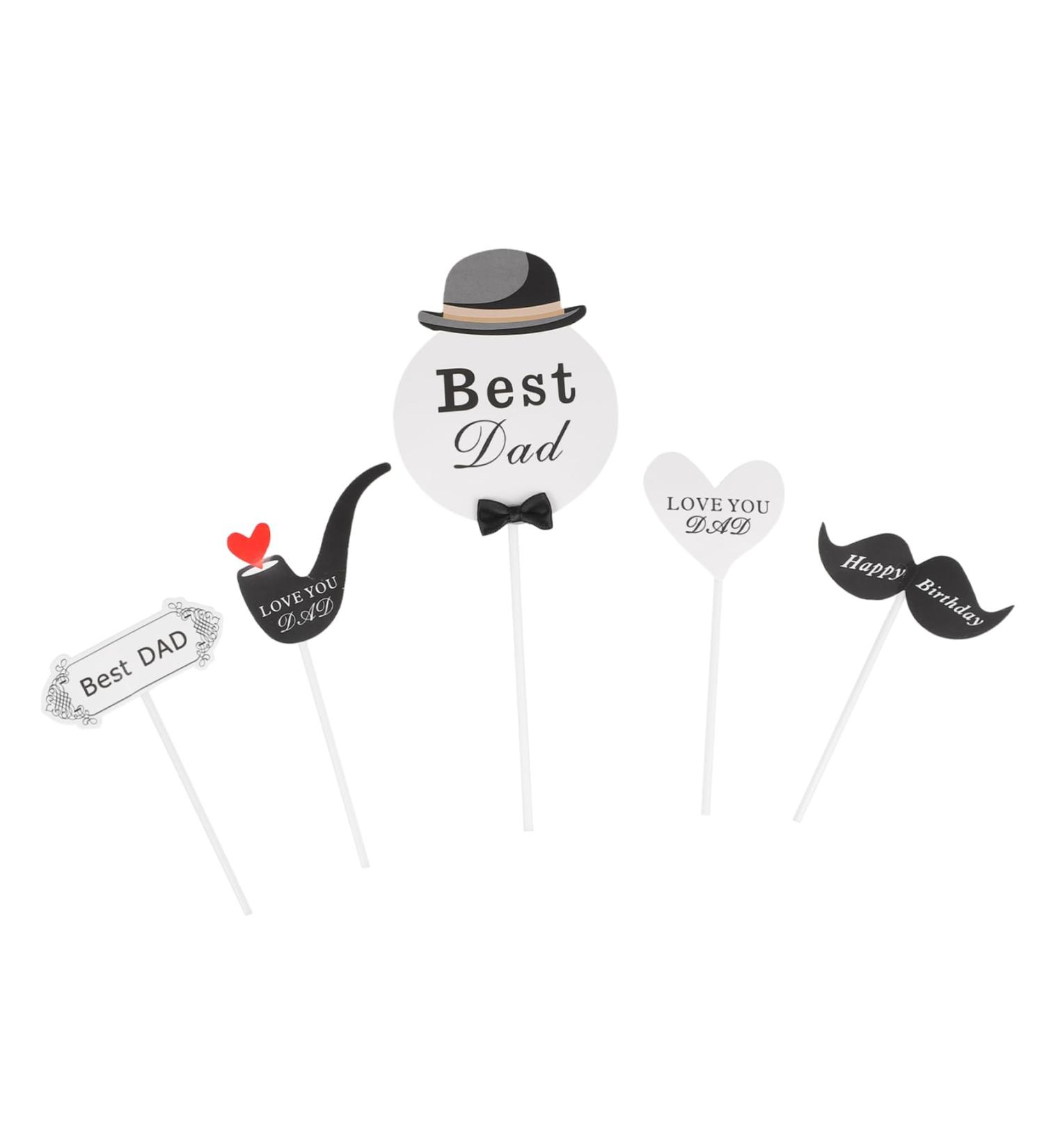 PRETYZOOM Moms Gift 50pcs Father's Day Cake Inserts Mama Gift Papa Gifts Moms Gifts Dessert Topper Flower Mommom Gifts Happy Birthday Gifts Fathers Day Cake Insert Paper Cup Decorations - Buy Online on GoSupps.com