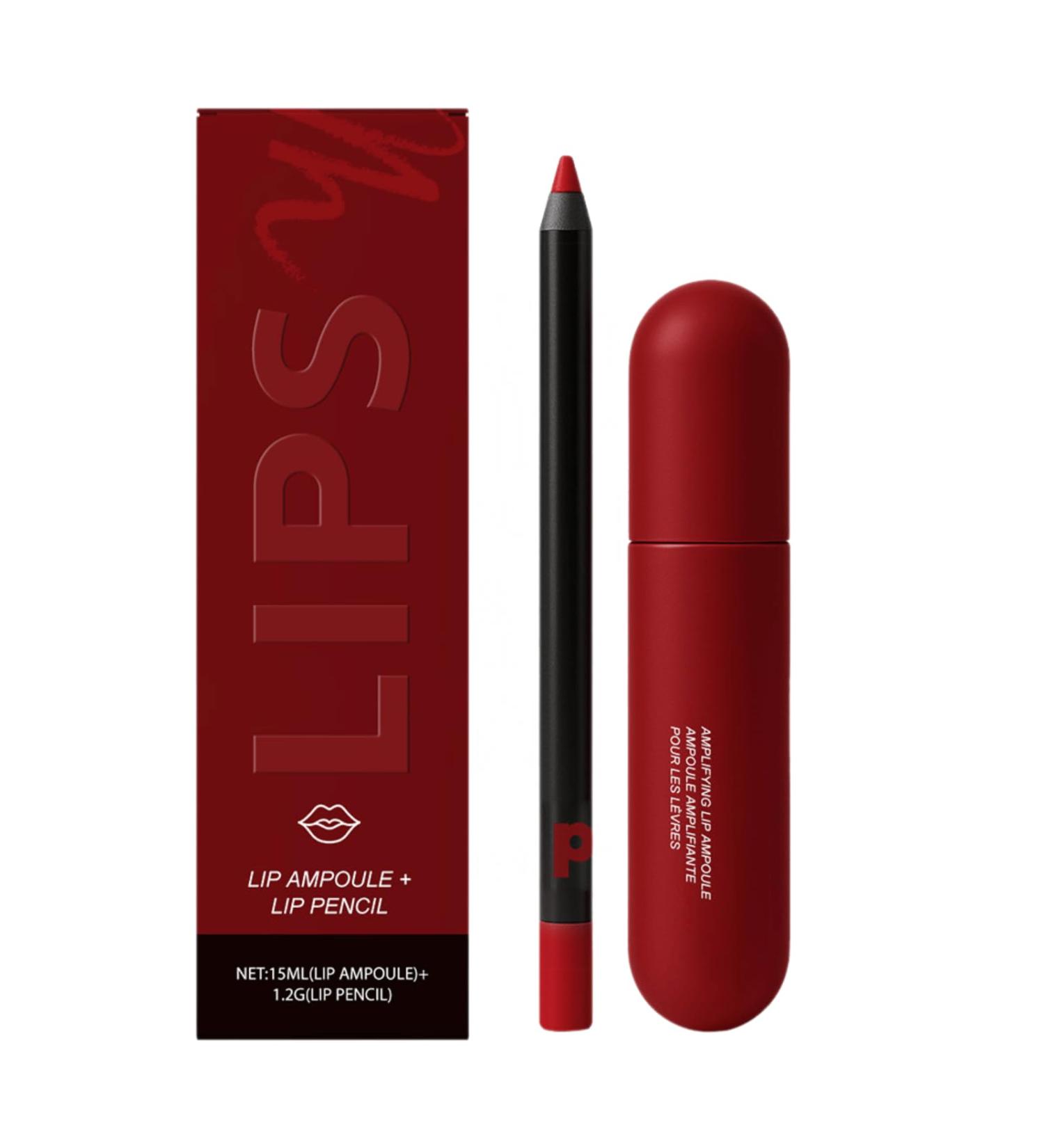 Nuvilo Moisturizing Lip Gloss & Liner Duo with Niacinamide and Hydrolyzed Collagen Smooth Finish for Soft Defined Lips Red 1 Piece 1 Piece - Buy Online on GoSupps.com