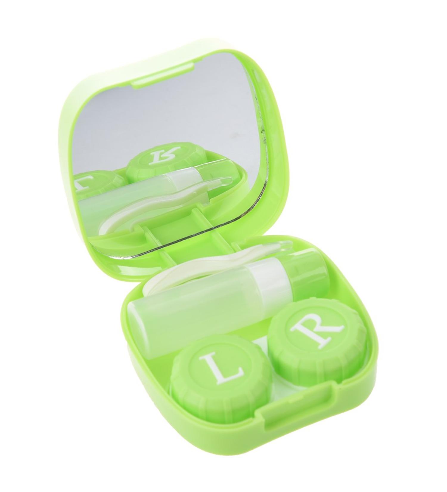 ENERRGECKO Field Green Contact Lens Case with Fun Face Expressions - Stylish & Functional Eye Care Accessory - Buy Online on GoSupps.com