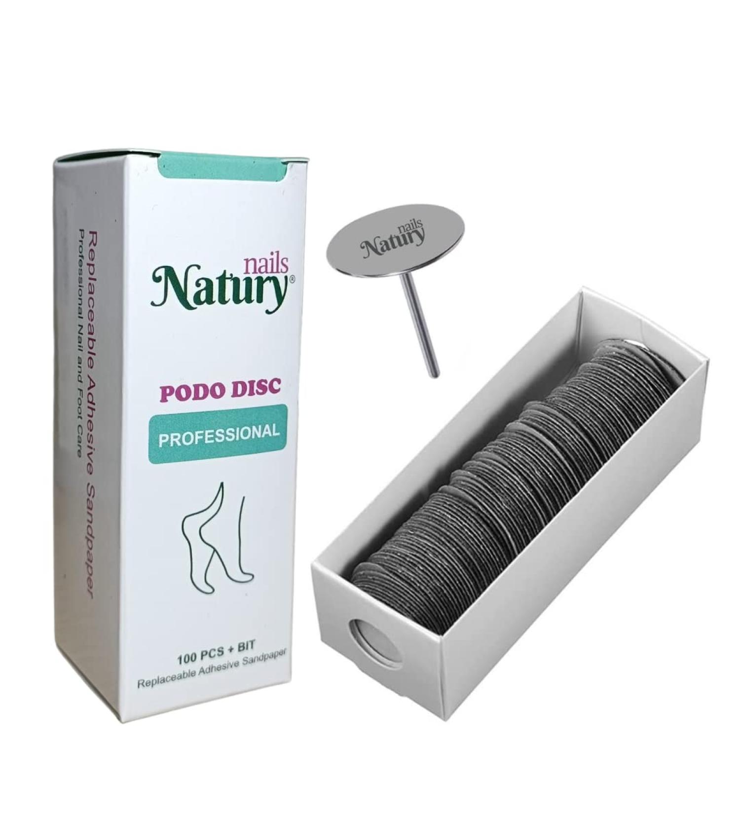 Natury Nail Podo Disc Replacement Grinding Wheels - 100 Pieces 25mm Medium Grain for Pedicure - Compatible with Nail Miller Attachment - Buy Online on GoSupps.com