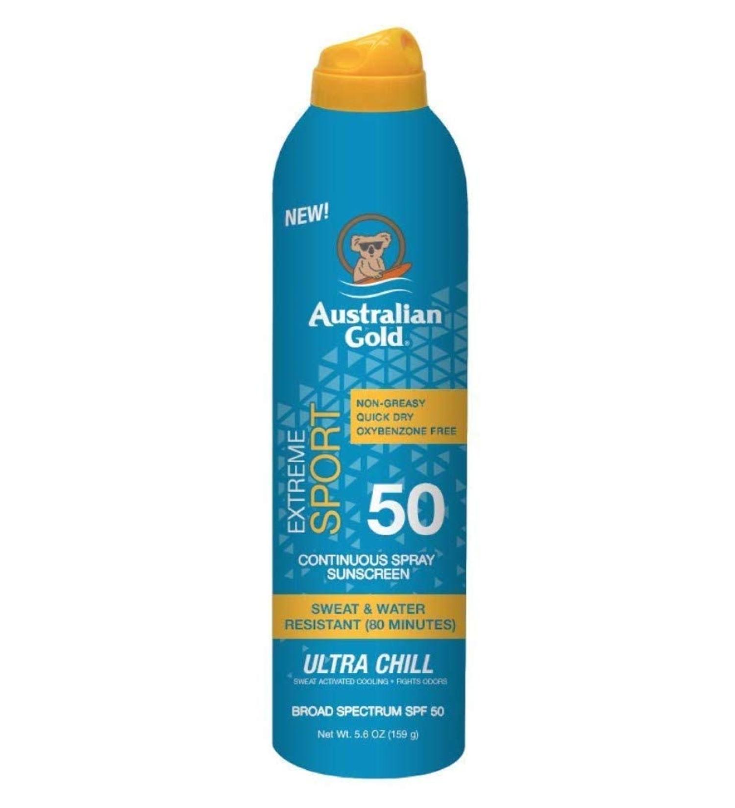 Australian Gold Continuous SPF50+ Spray 6oz Xtreme Sport (177ml) - 2 Pack - Buy Online on GoSupps.com