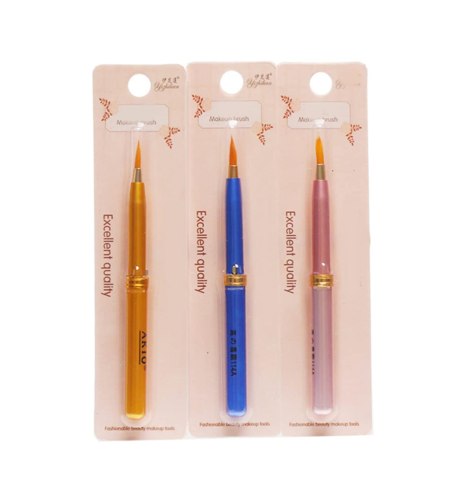 Angoily 3pcs Double-Ended Lip Liner & Lipstick Brush Set - Retractable Makeup Tool for Travel & Beauty - Buy Online on GoSupps.com