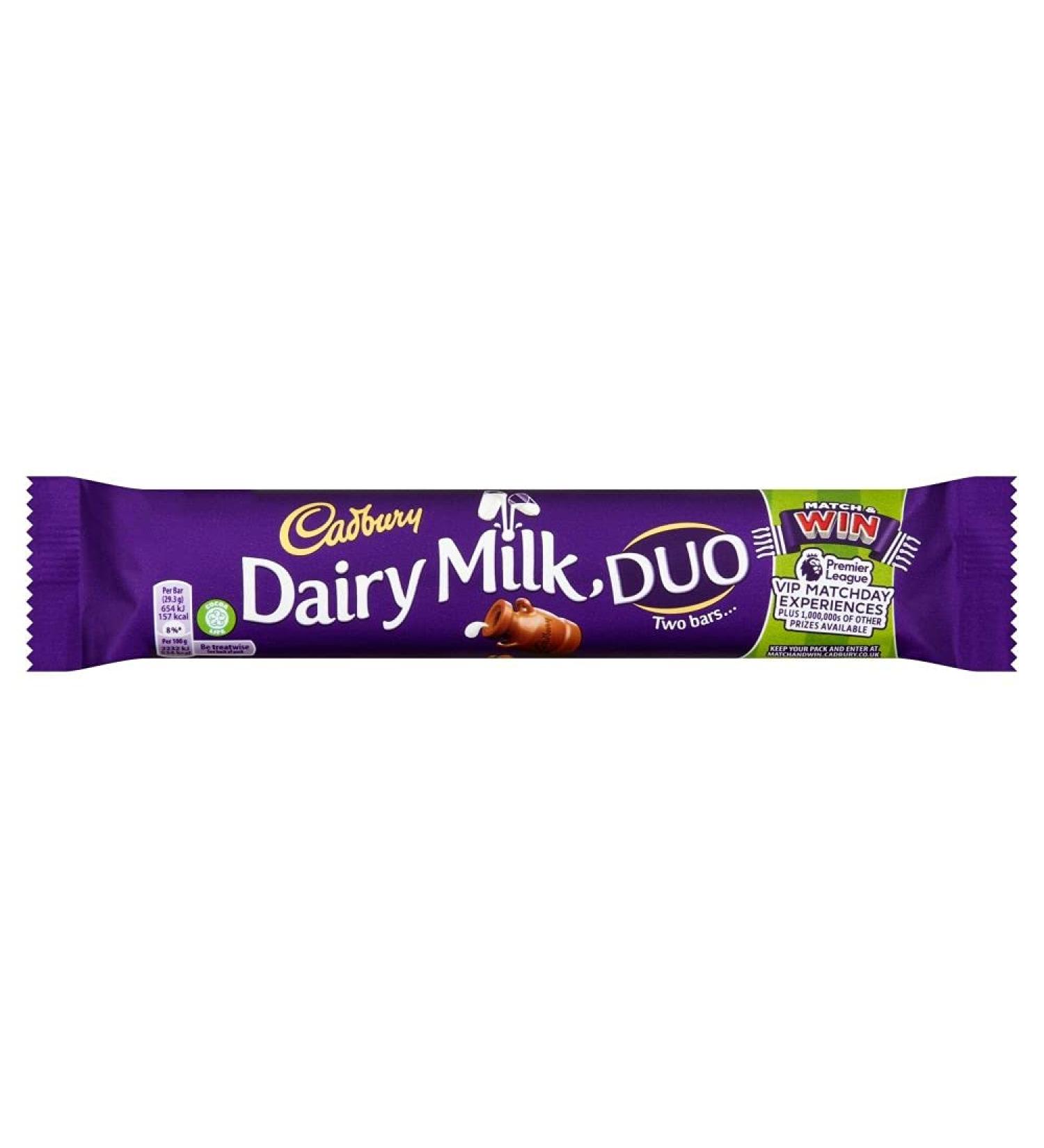 Sales Tradings Limited Cadbury Dairy Milk Duo Barre de lait 36 x 58,6 g
