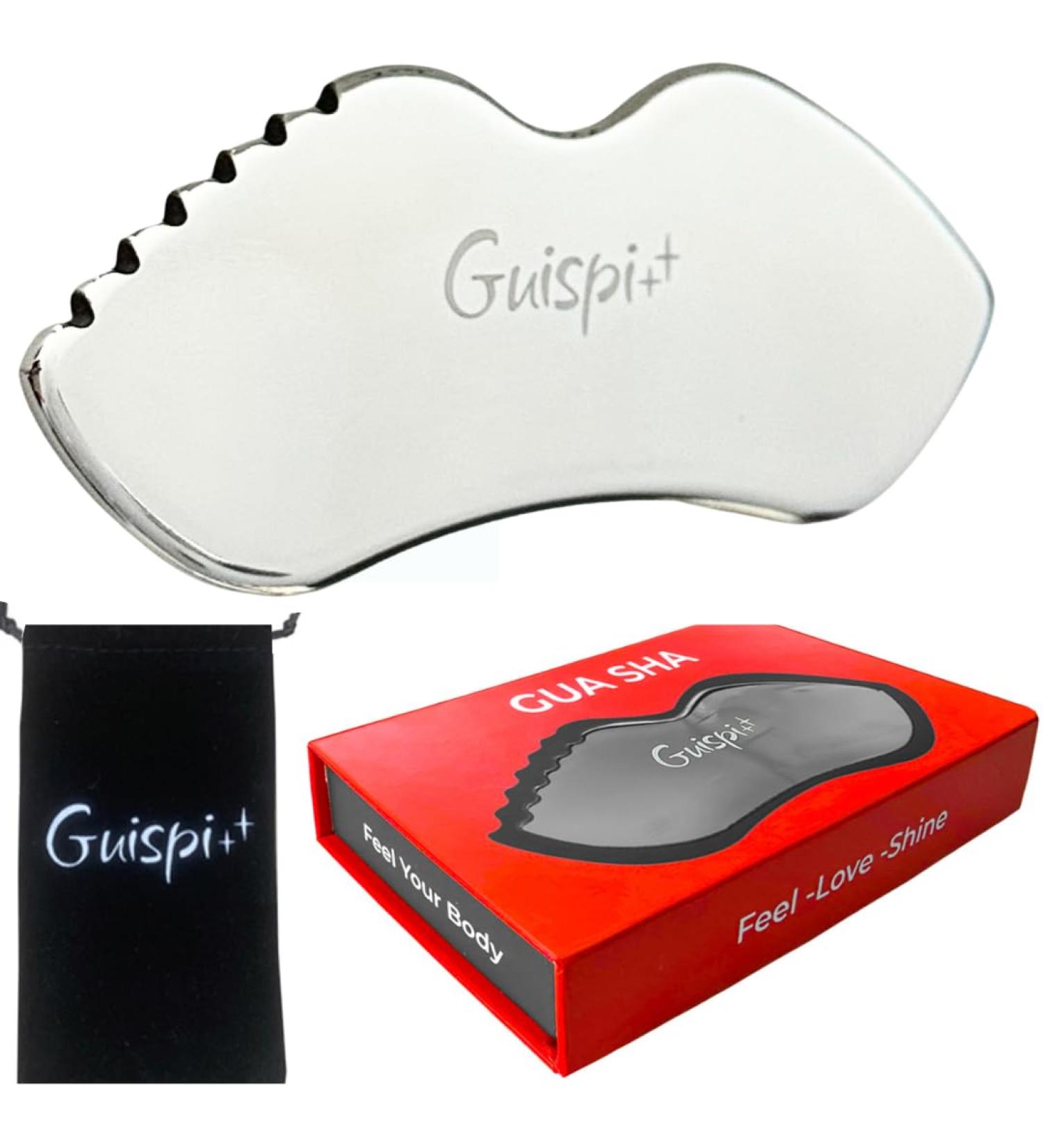 Buy Stainless Steel Gua Sha Facial Tool - Best for Blood Circulation & Lymphatic Drainage | Premium Face Massage Scraper for Skincare - Buy Online on GoSupps.com