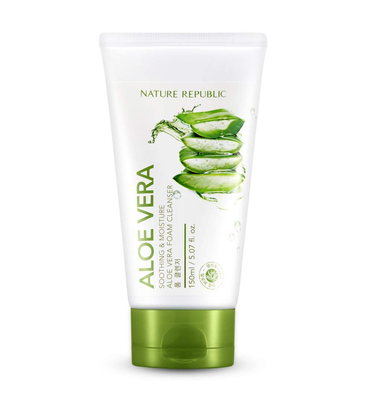 Nature Republic Soothing & Moisture Aloe Vera Foam Cleanser 150 ml / 5.07 fl. Oz 1ea