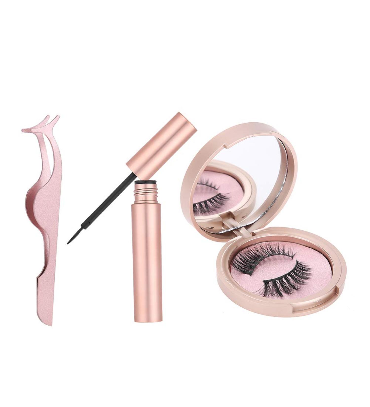 Buy Magnetic Eyelashes & Liquid Eyeliner Set | Fast Drying Reusable with Tweezers | International Shipping - Buy Online on GoSupps.com