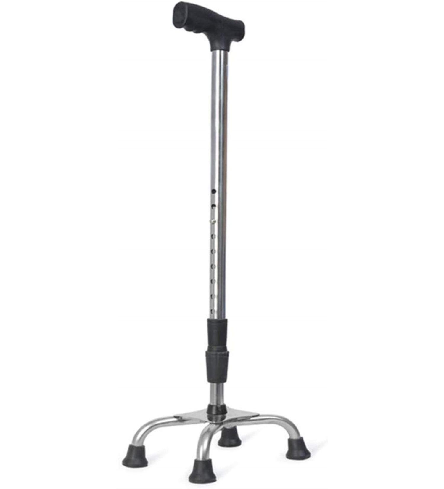 Walking Stick/Crutches Lightweight Stainless Steel Walking Sticks 9 Height Adjustable Levels for Elderly Men or Women with 4-Leg Silver Non-Slip Base max. Walker 120kg N Journey - Buy Online on GoSupps.com