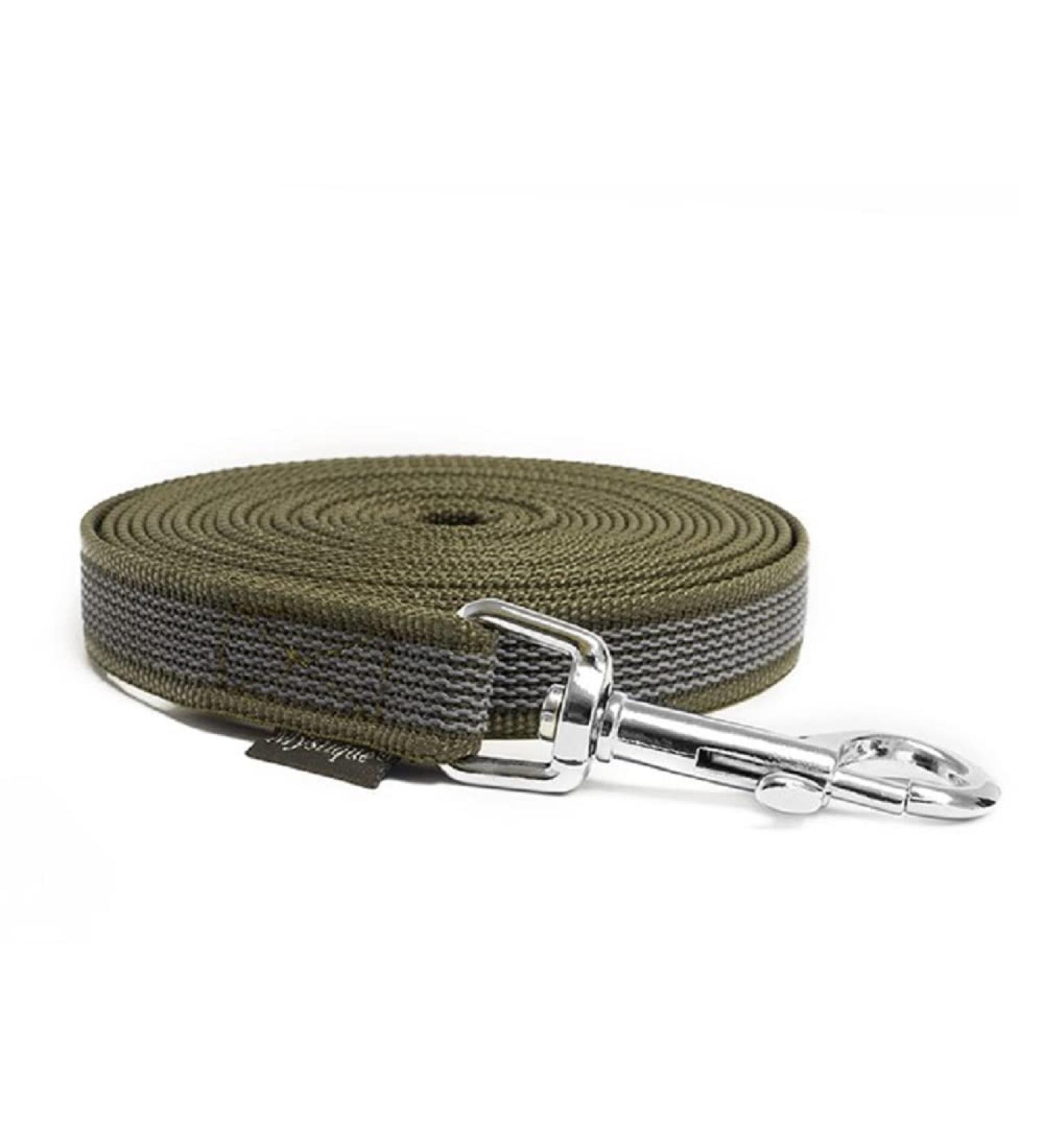 Mystique Rubberized towline 20mm with hand loop standard carabiner (20m Khaki) 20m khaki