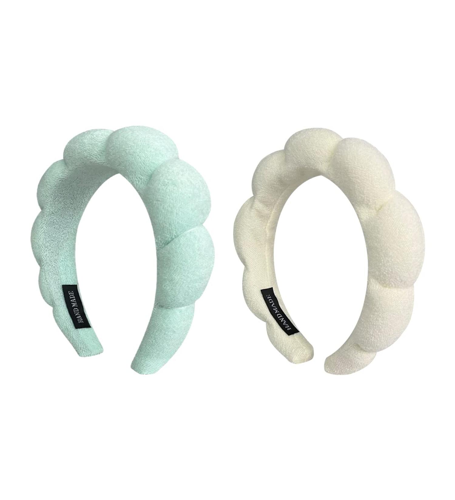 KVZVK 2 Pack Sponge Spa Makeup Headband for Women - Puffy Skincare Headband for Face Washing, Makeup Removal, Shower - Soft & Absorbent - Buy Online on GoSupps.com