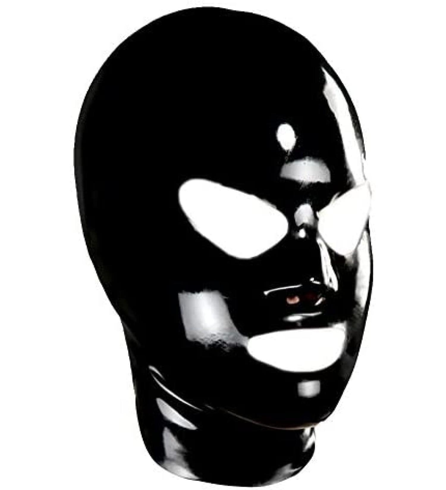 Unisex Latex Mask With Molded Eyes Nose And Mouth Rubber Hoods Transparent Small Transparent S