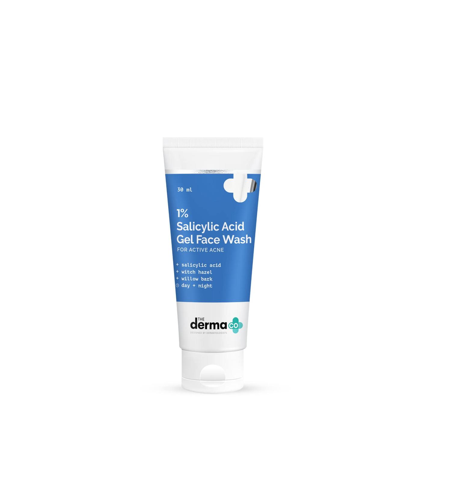 1% Salicylic Acid Gel Face Wash for Acne - Deep Cleansing & Exfoliating | Controls Oil & Reduces Breakouts | 30ml - Buy Online on GoSupps.com