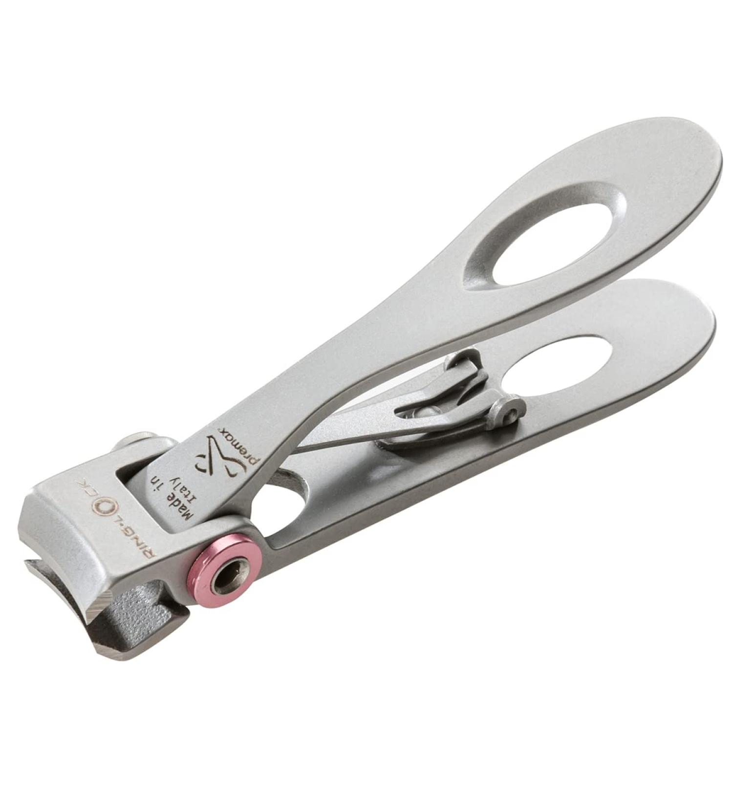 REMOS professional nail clippers for fingernails made of stainless steel pink 7 cm fingernail clippers