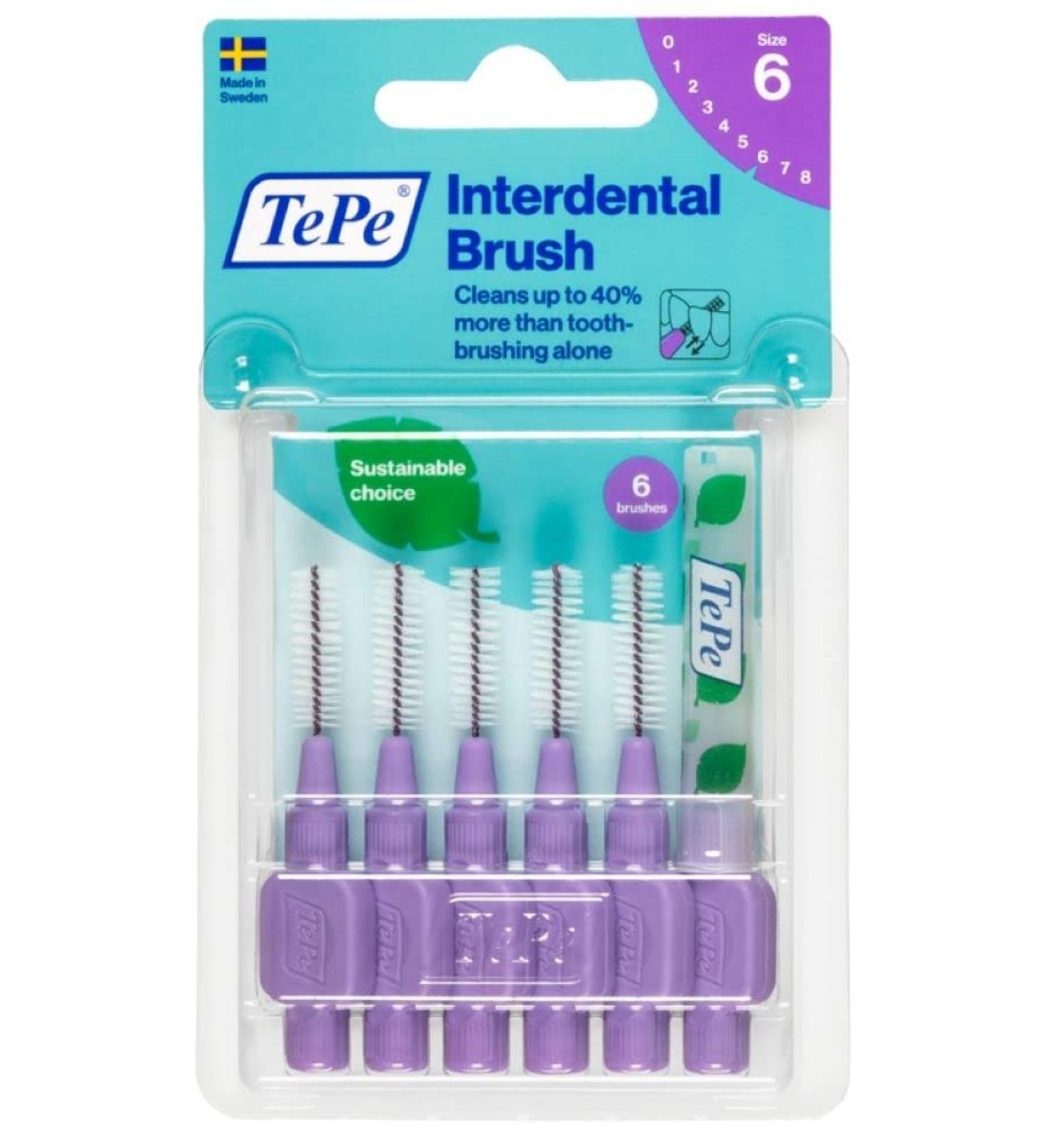 Tepe Interdental Brush 1.1mm Purple - 6 Pack | Optimal Oral Care | International Shipping Available - Buy Online on GoSupps.com