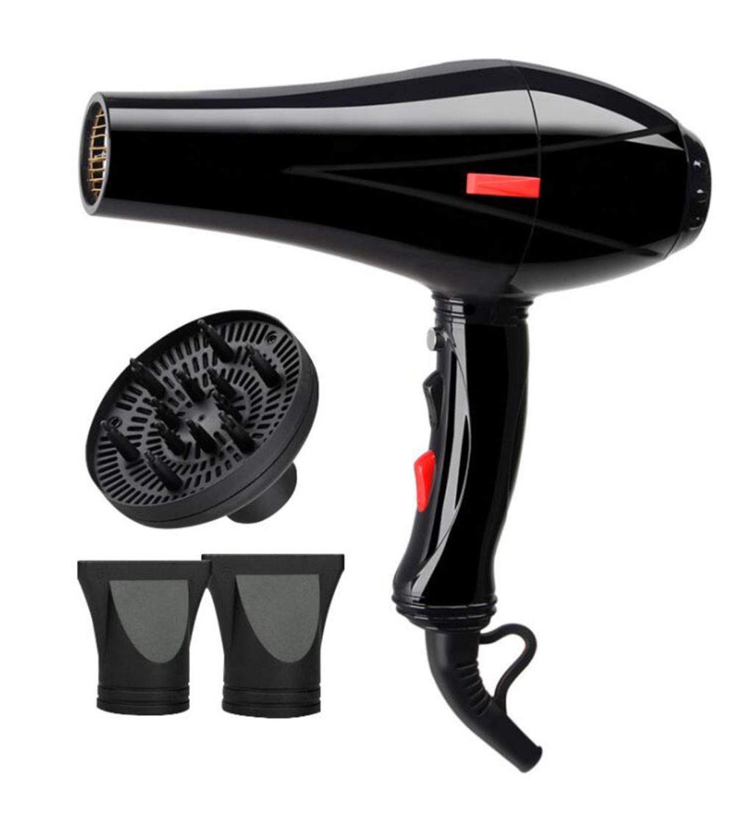 Hair Dryer 2300W Ionic Professional Salon Blow Dryer with 2 Concentrator and Diffuser 2 Speed and 3 Heat Settings and Cool Shot Button Low Noise Hairdryer Powerful AC Motor Black Small Gift - Buy Online on GoSupps.com