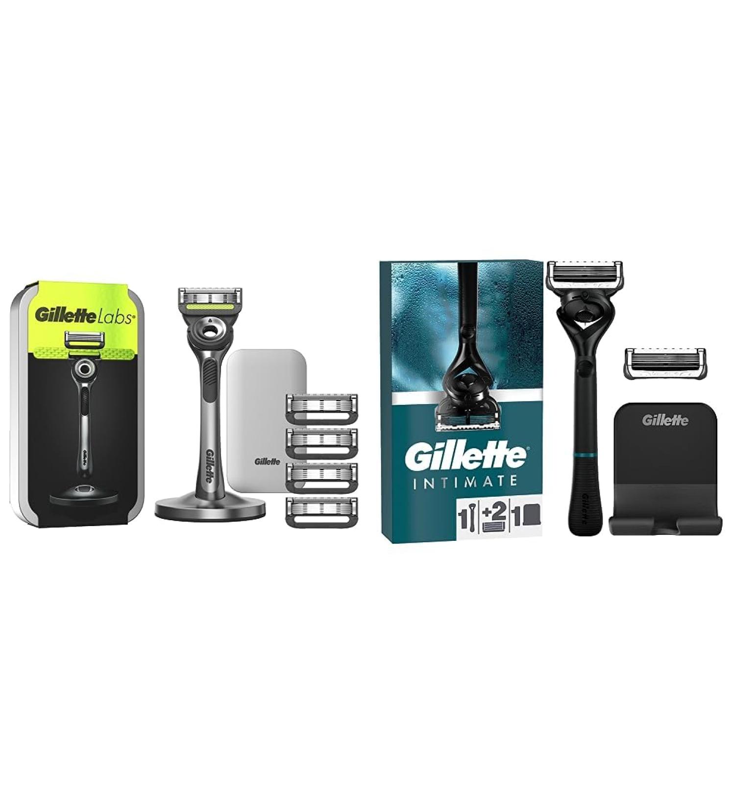 Buy Gillette Labs Men's Wet Razor - Advanced Shaving Kit with Cleaning Element Travel Case & Intimate Razor - International Shipping Available - Buy Online on GoSupps.com
