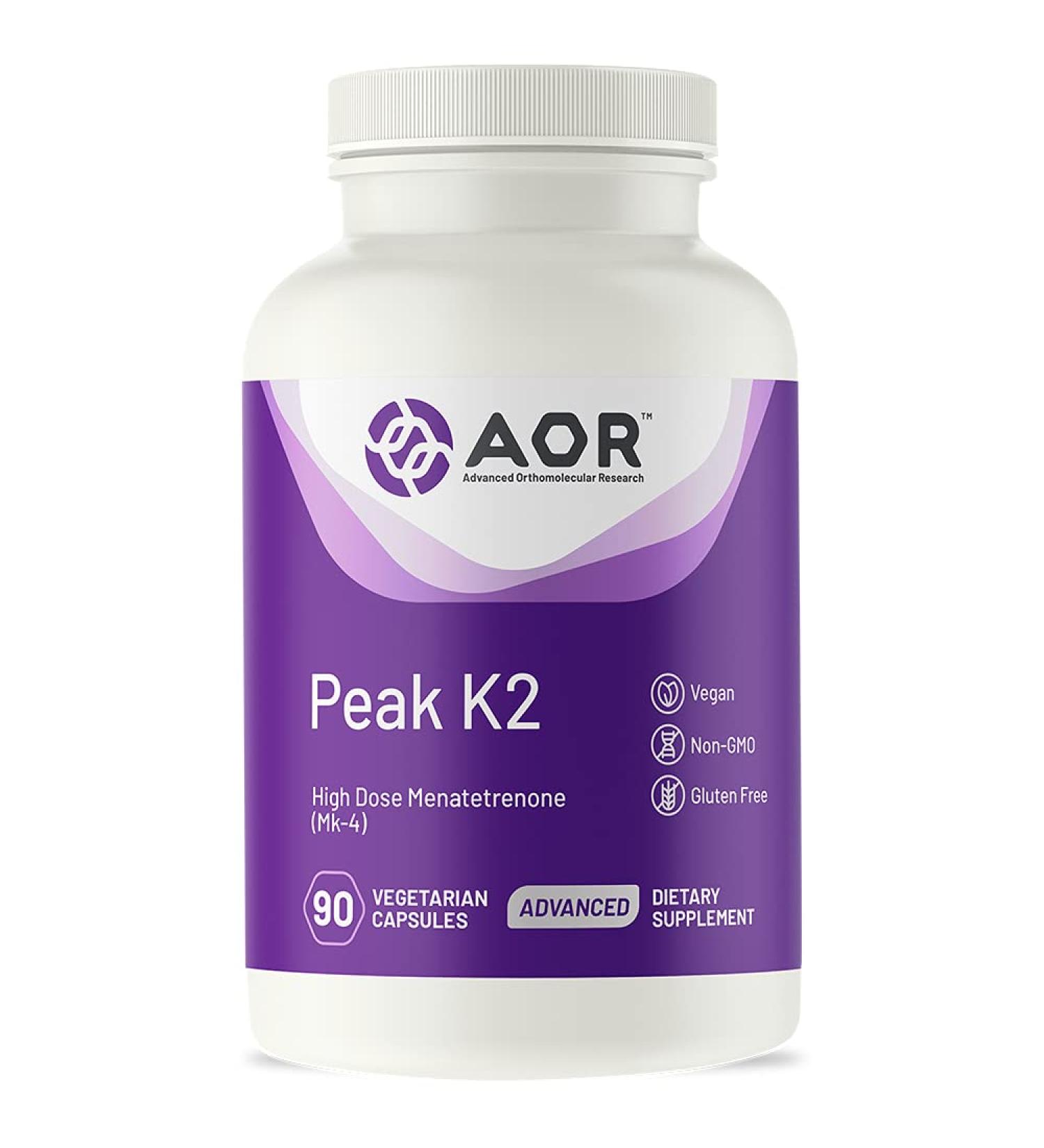 Shop AOR Peak K2 - 90 Vegetarian Capsules | Advanced Orthomolecular Research - Buy Online on GoSupps.com