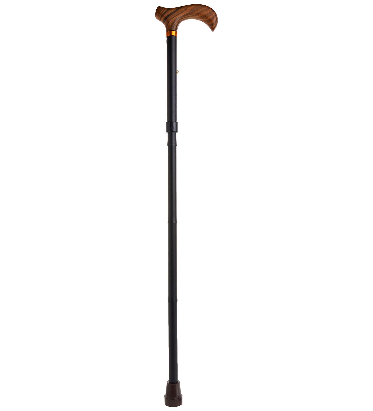 PCP Mobility Adjustable Travel Folding Cane Wood Derby Handle Matte Black 3/4-Inch Tip Size - Buy Online on GoSupps.com