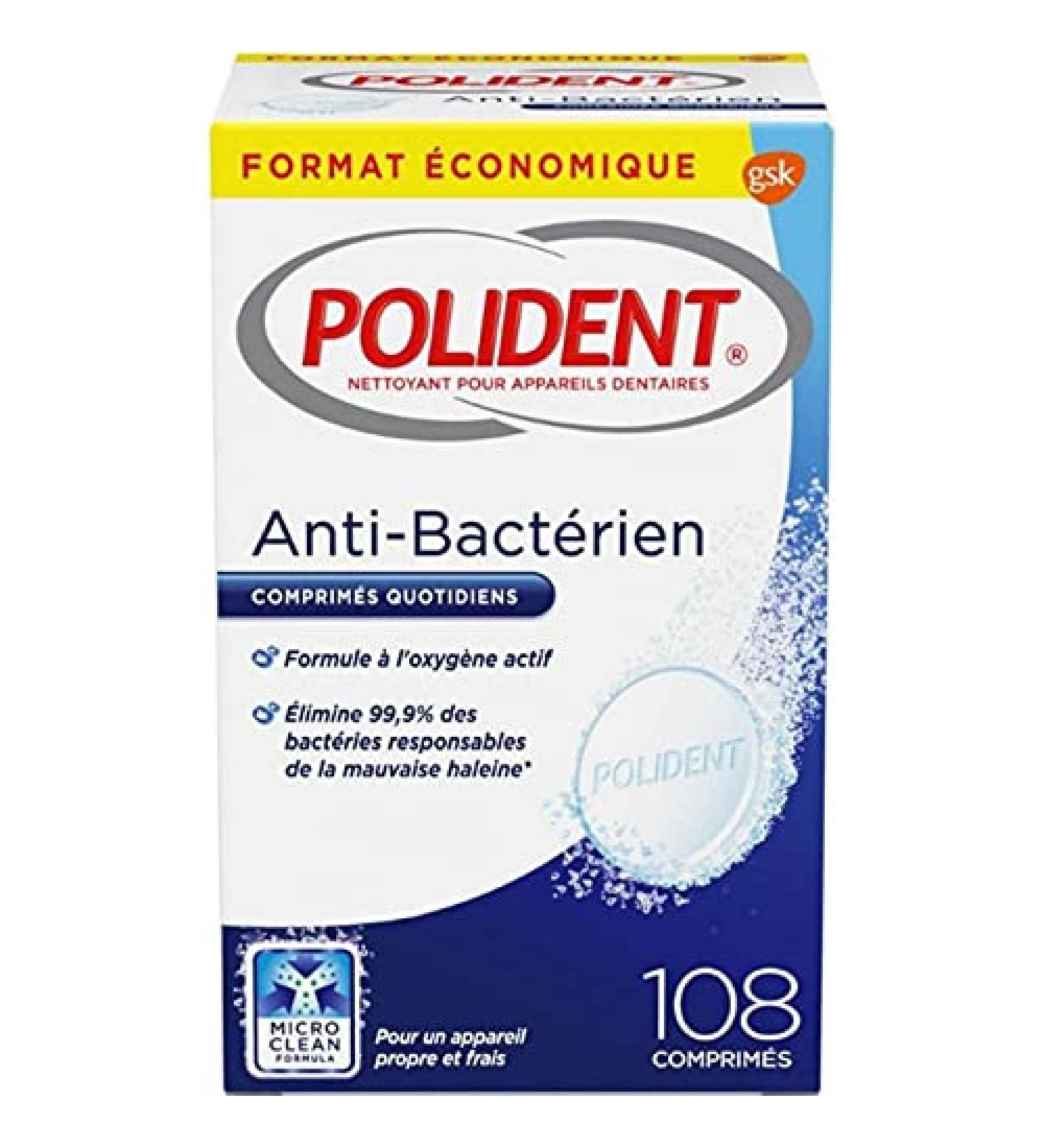 Polident Anti-Bact rien Comprim s Quotidiens 108 Comprim s (lot de 3)