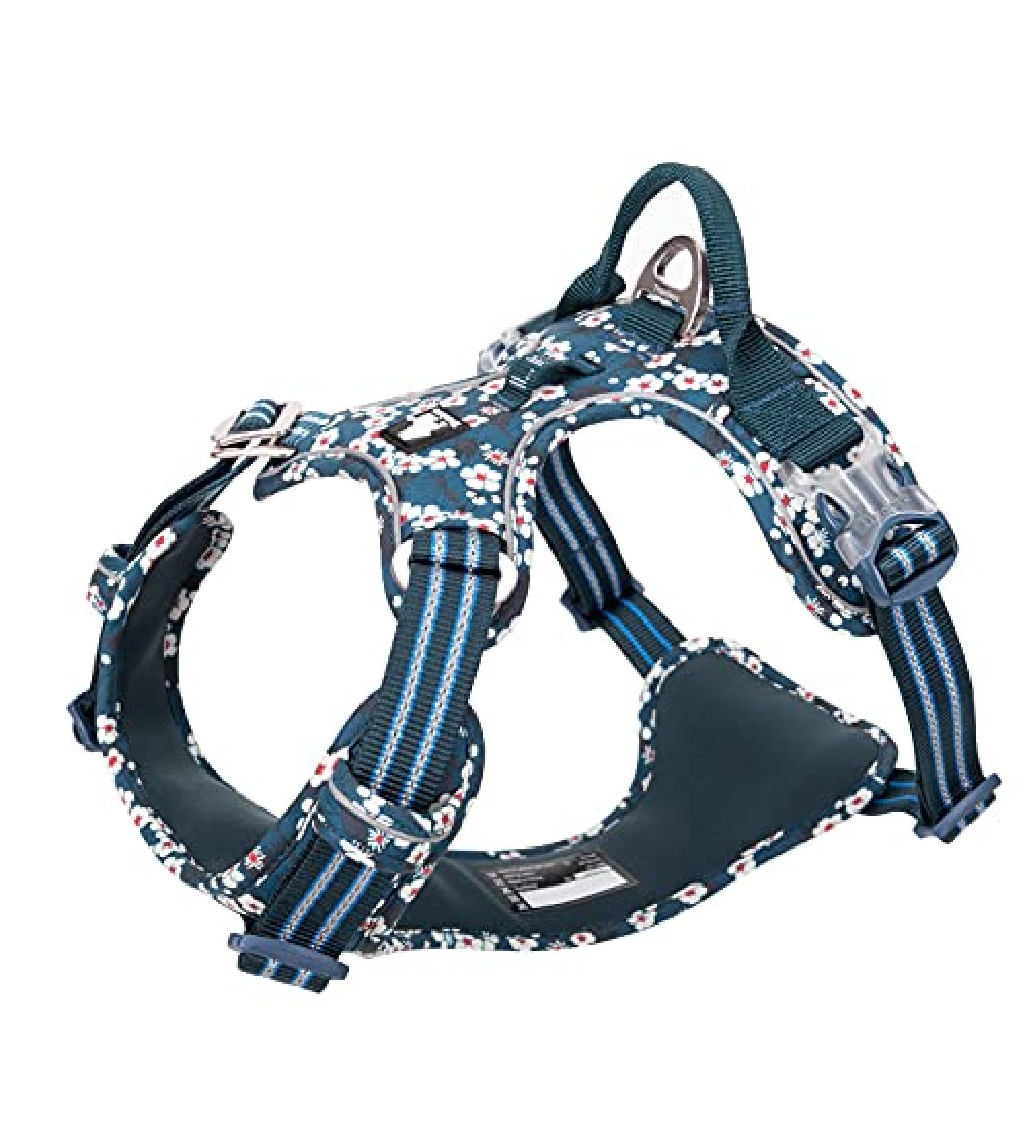 Winhyepet Truelove No-Pull Dog Harness - Breathable Cotton Reflective Adjustable for Small & Medium Dogs & Cats - Tlh5655 M Saxony Blue - Buy Online on GoSupps.com