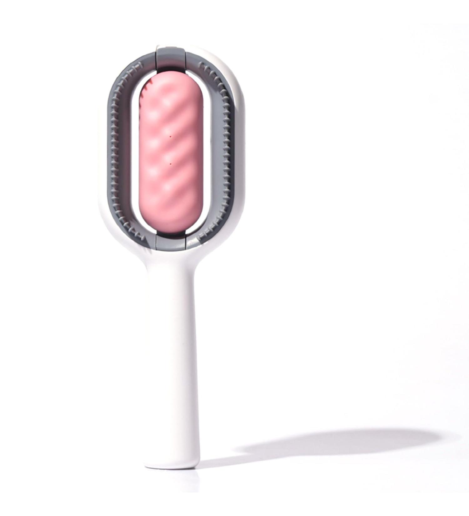 4-in-1 Animal Hair Removal Comb with Water Tank | Multifunctional Cat Brush for Pet Care & Massage - Pink - Buy Online on GoSupps.com