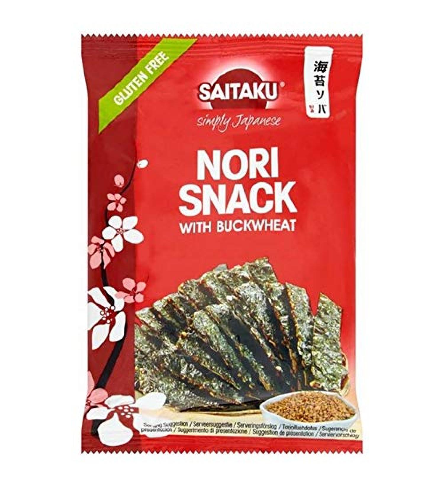 SAITAKU Saitaku Nori Seaweed Snack avec Buckwheat 20 g