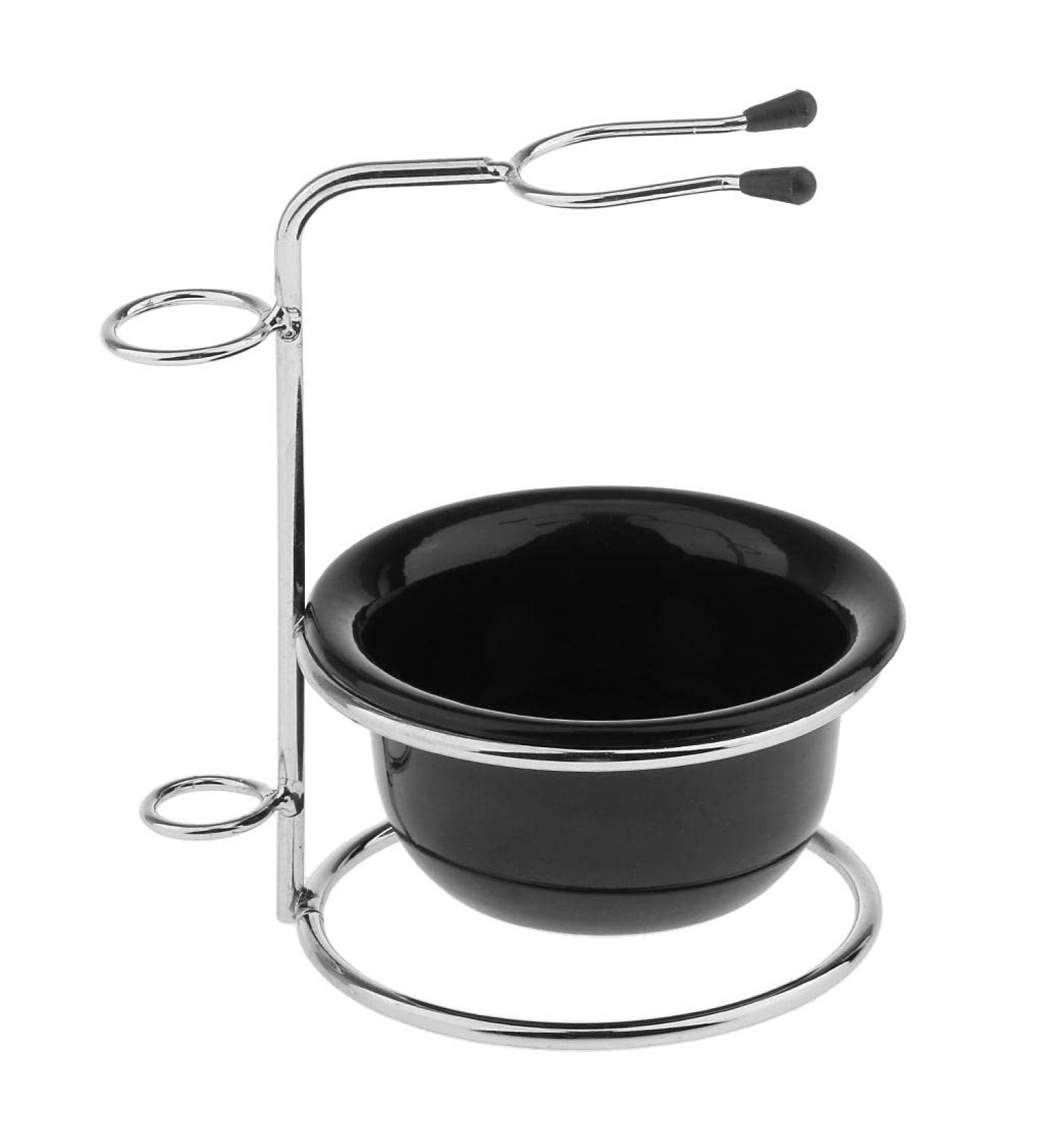 Milageto Men Stainless Shaving Brush Stand Holder & Mug - Premium Grooming Set for Smooth Shaves | International Shipping Available - Buy Online on GoSupps.com