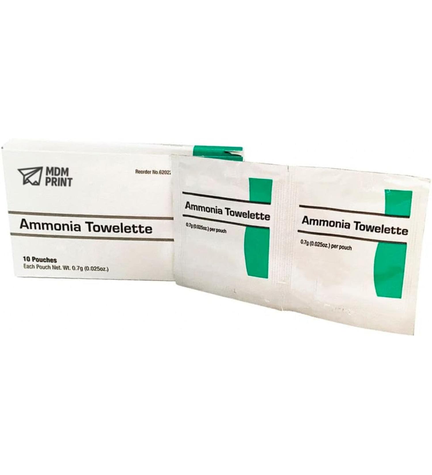 Ammonia Towelette: Towelette, 10 x 1 Pouch Unflavored Other