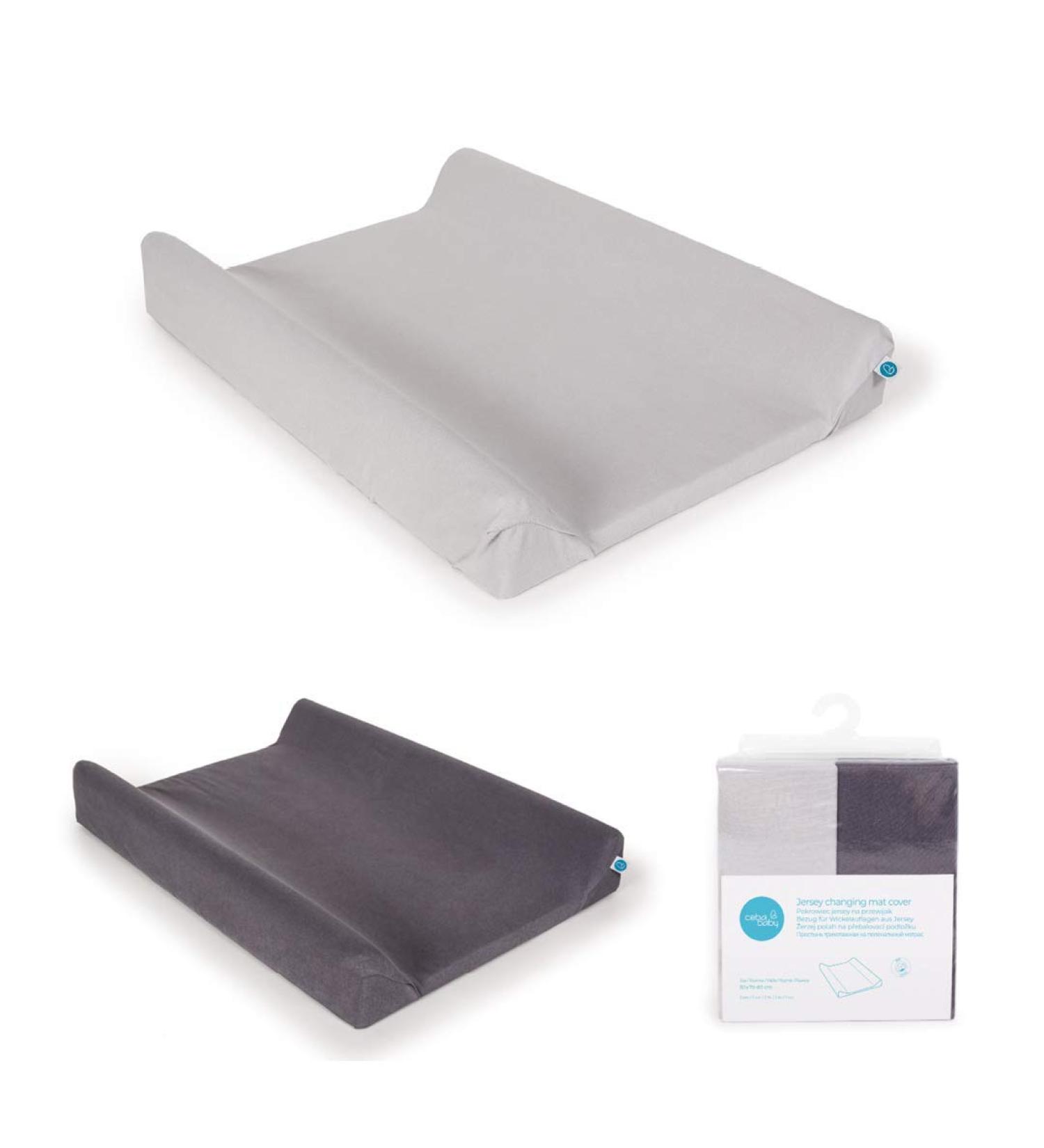 Ceba Baby Changing Pad Covers - 2 Pack Cotton Wraps 50x70/50x80 cm - Thick Cozy Dark Gray & Light Gray - Buy Online on GoSupps.com