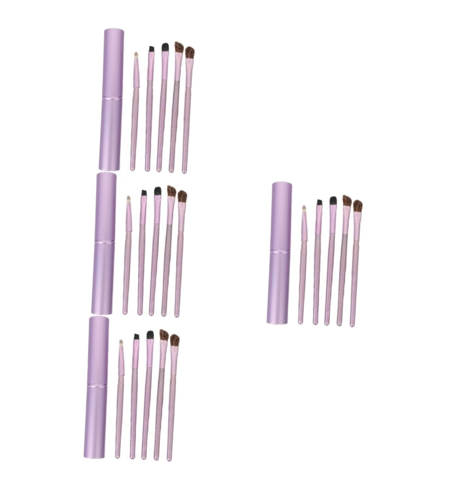 20 Pieces Eyeshadow Horsehair Makeup Brush Flat Eyeshadow Brush Gel Eyeliner Brush Blending Brush Makeup Brush for Girls Mixing Eyeshadow Brush Tool Purple - Buy Online on GoSupps.com